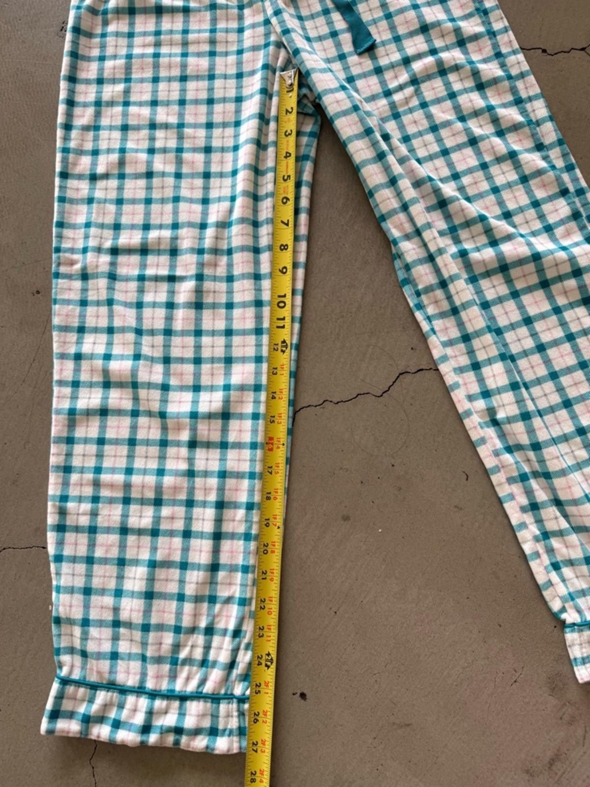 Nautica Nautica / Plaid Fleece Pajama Pants / White Teal Size ONE SIZE - 4 Thumbnail