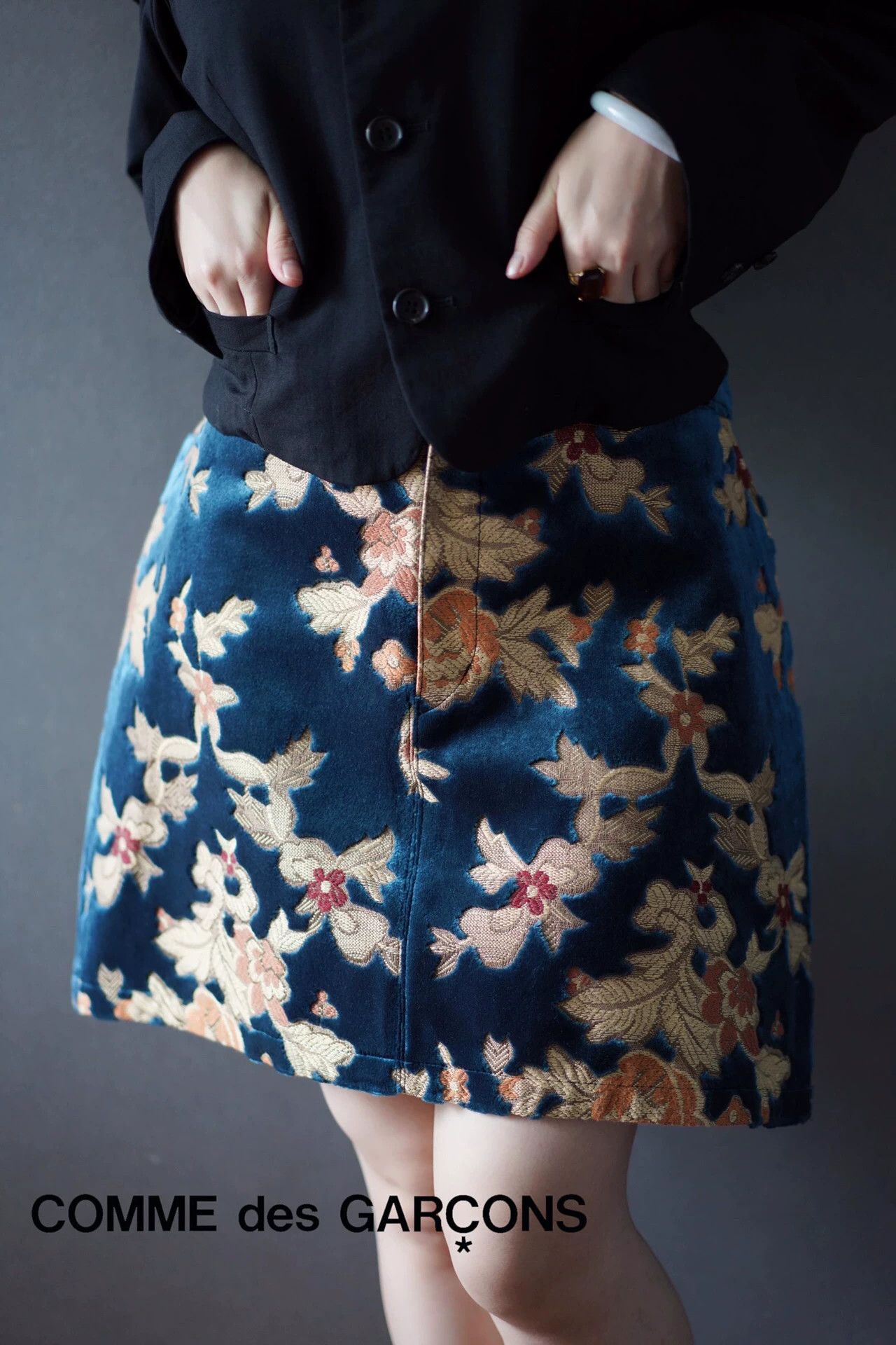 Junya Watanabe junya watanabe floral patterned blue skirt Size US 27 - 1 Thumbnail