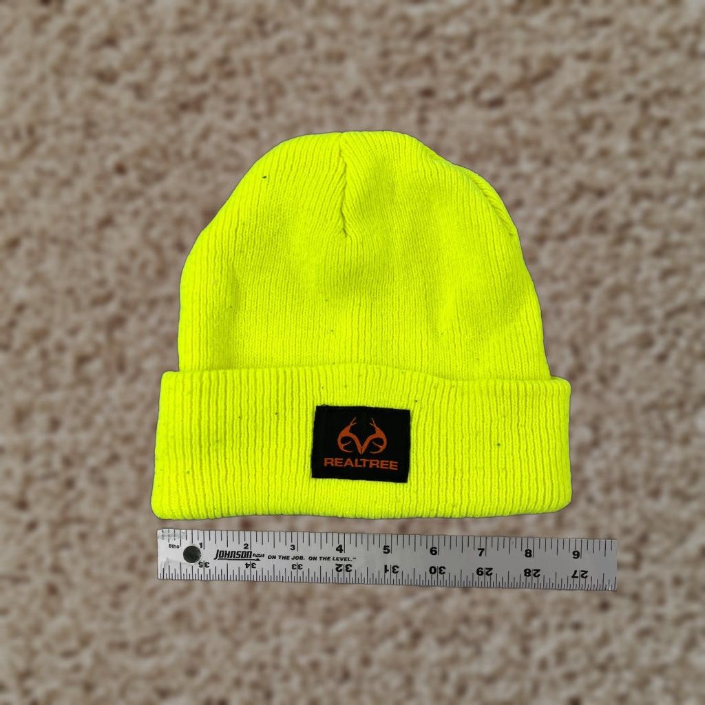 Realtree Realtree Beanie Hat Adult One Size Yellow Knit Acrylic Realtree Camping Fishing Hunting Logo Beanie Mens Unisex Seasonal Lightweight Adjustable Size ONE SIZE - 1 Thumbnail