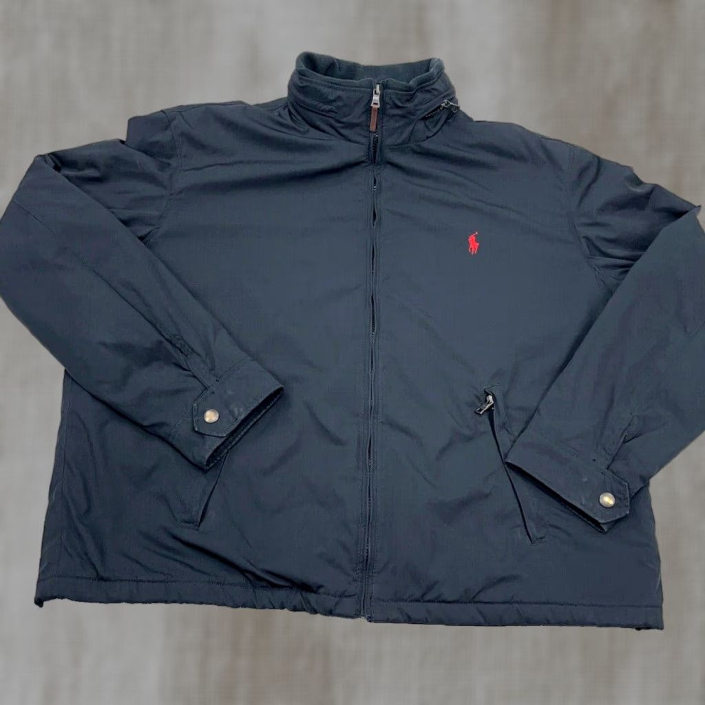 Polo Ralph Lauren VINTAGE Polo Ralph Lauren Jacket Men 2XL Black Bomber Windbreaker Lined Hooded Short All Seasons Zip Size US XXL / EU 58 / 5 - 1 Thumbnail
