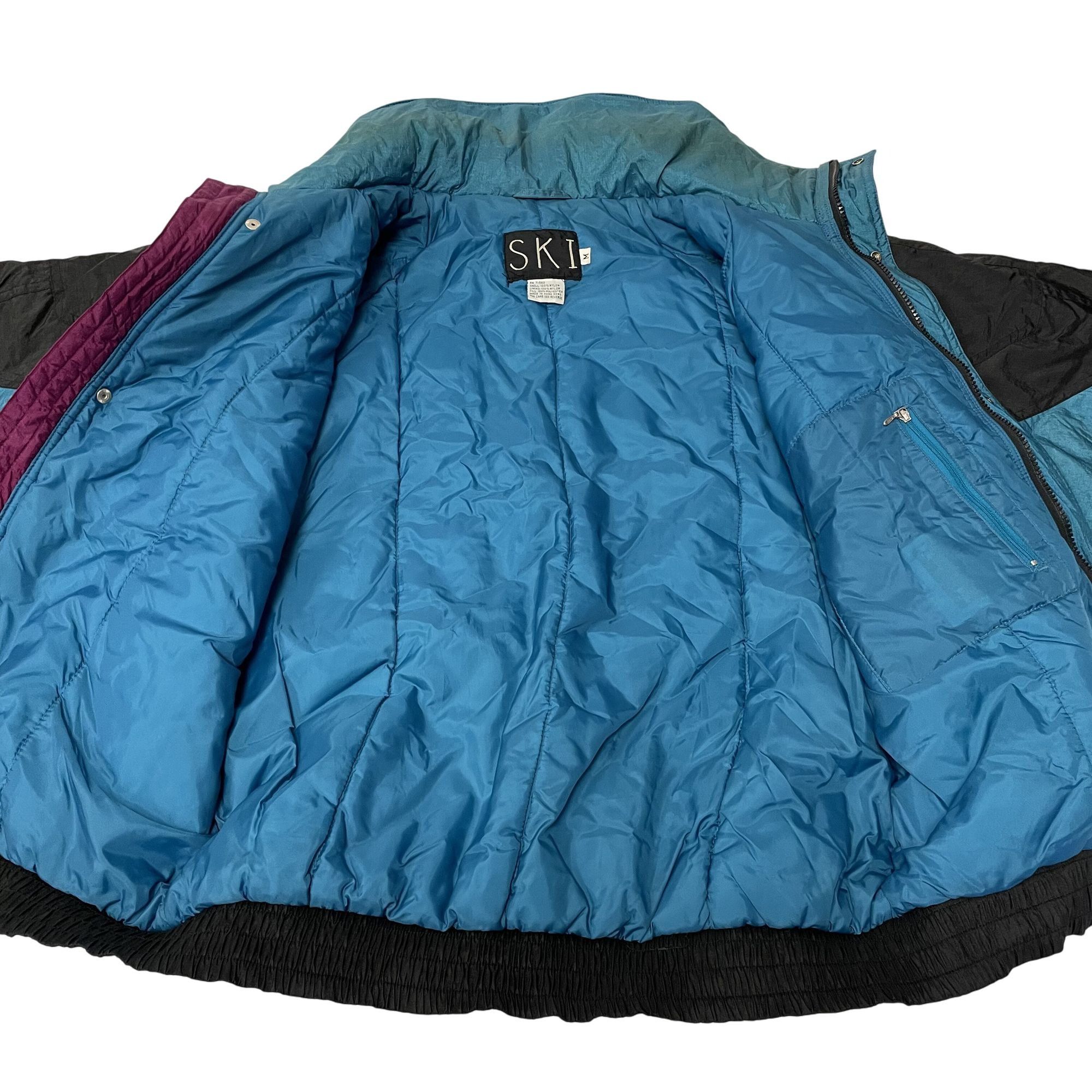 Other Vtg Thermoloft Black Blue COLOR BLOCK Nylon Puffer Jacket Size US M / EU 48-50 / 2 - 8 Thumbnail
