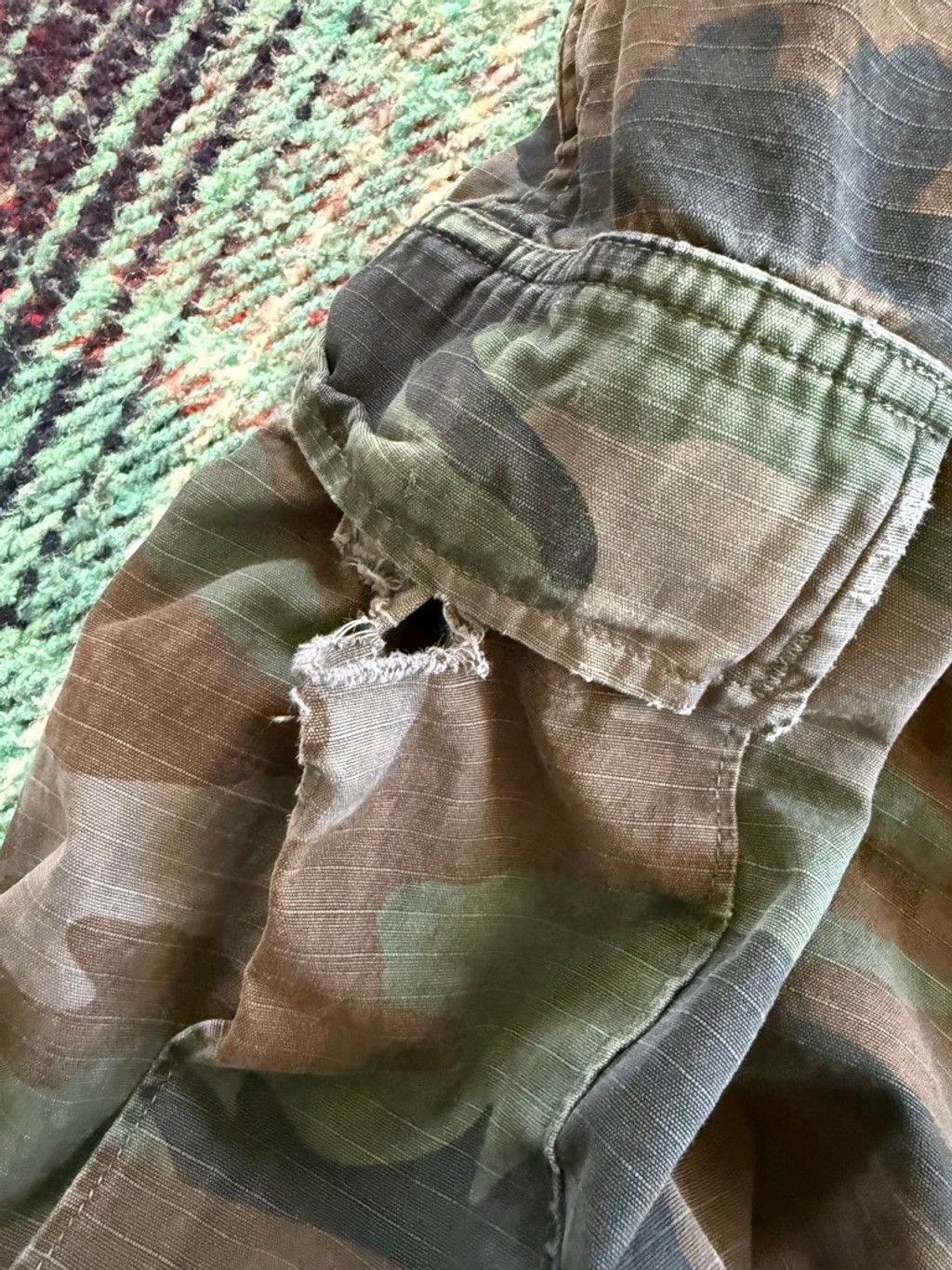 Vintage Vintage Distressed US Military Woodland Camo Cargo Pants 32x Size US 32 / EU 48 - 8 Thumbnail