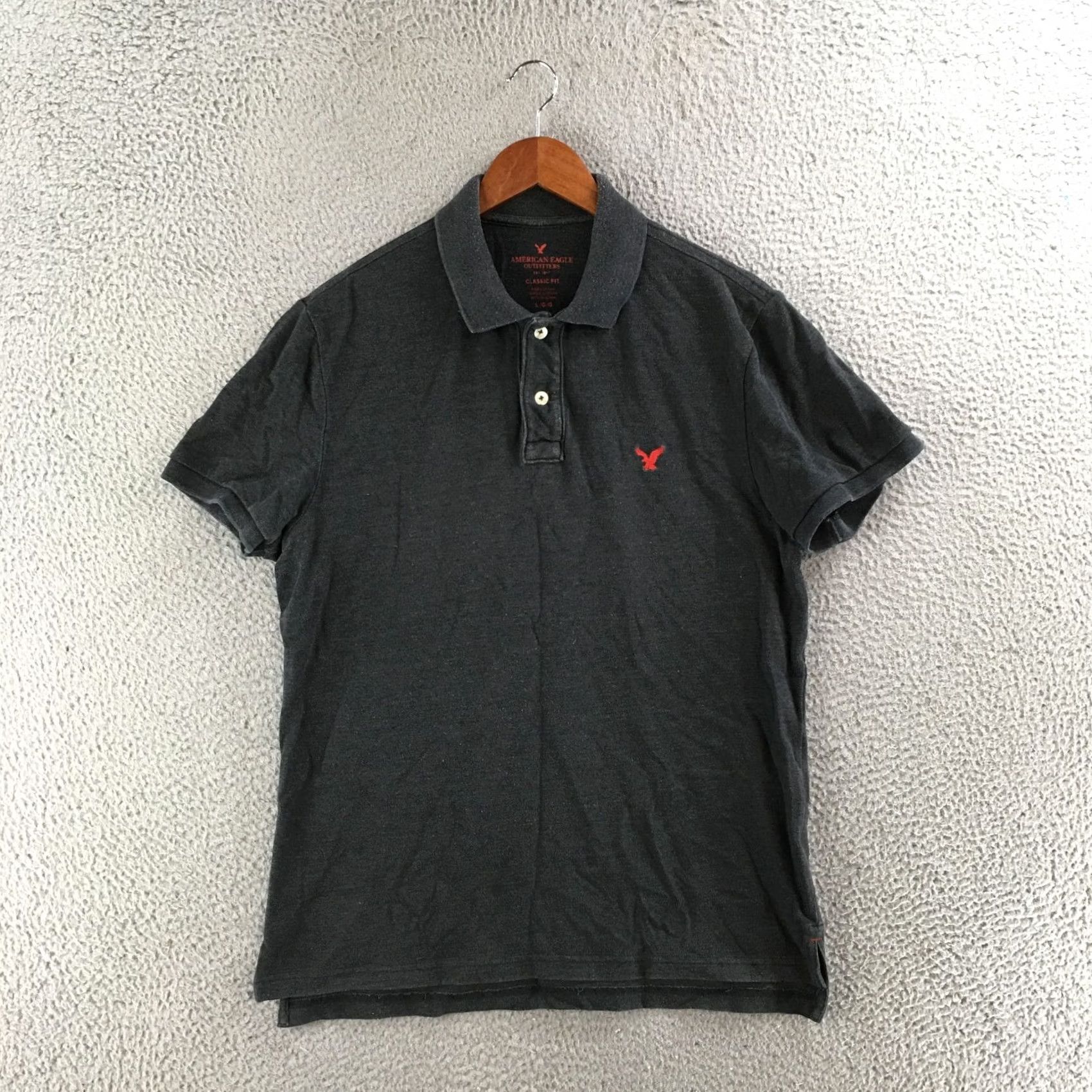 American Eagle Outfitters American Eagle Outfitters Polo Shirt Mens Large Short Sleeve Black Size US L / EU 52-54 / 3 - 2 Thumbnail