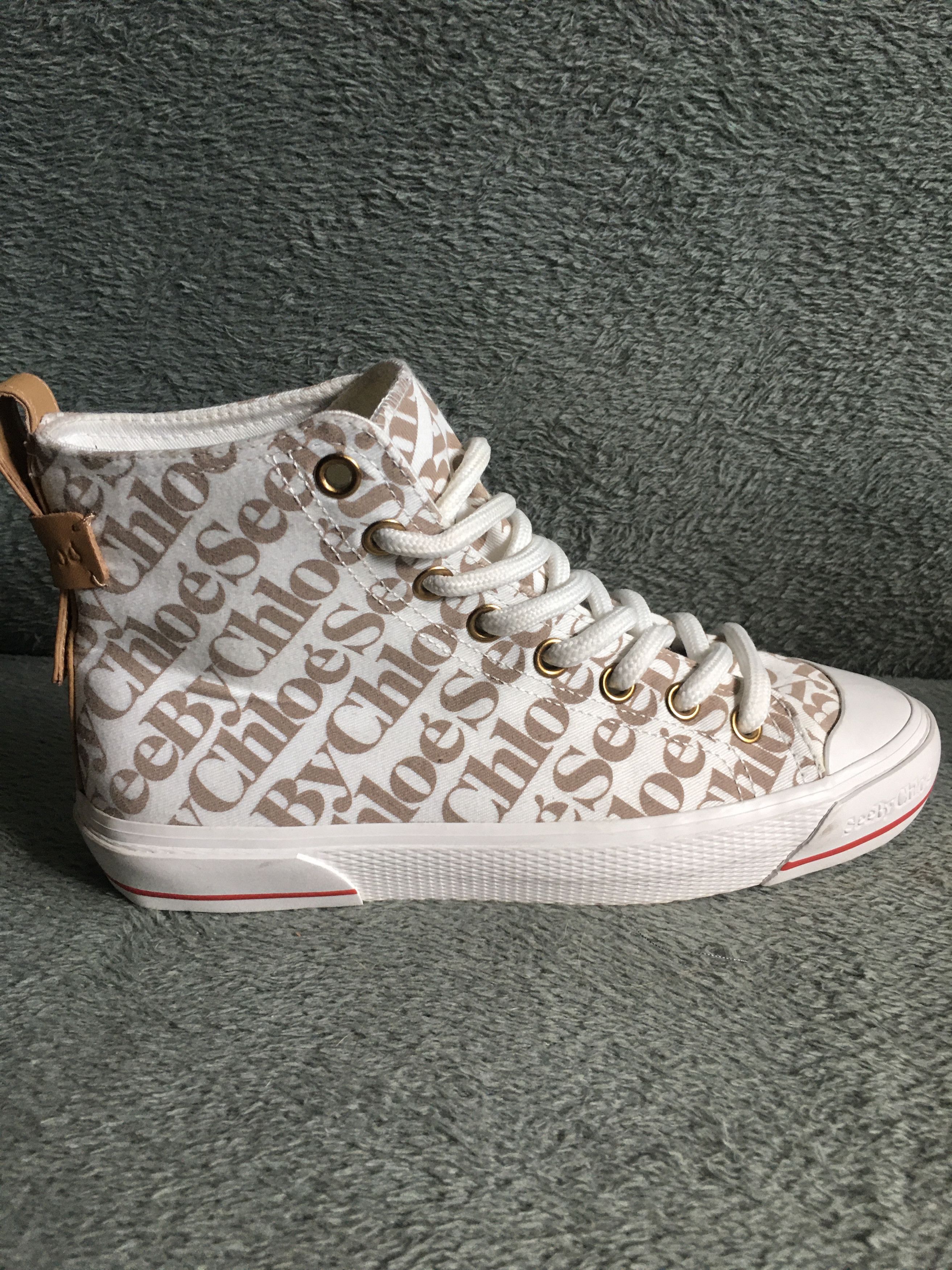 See by Chloe See by CHLOÉ ARYANA White Logo Canvas Sneakers EU 38 Size US 8 / IT 38 - 9 Thumbnail