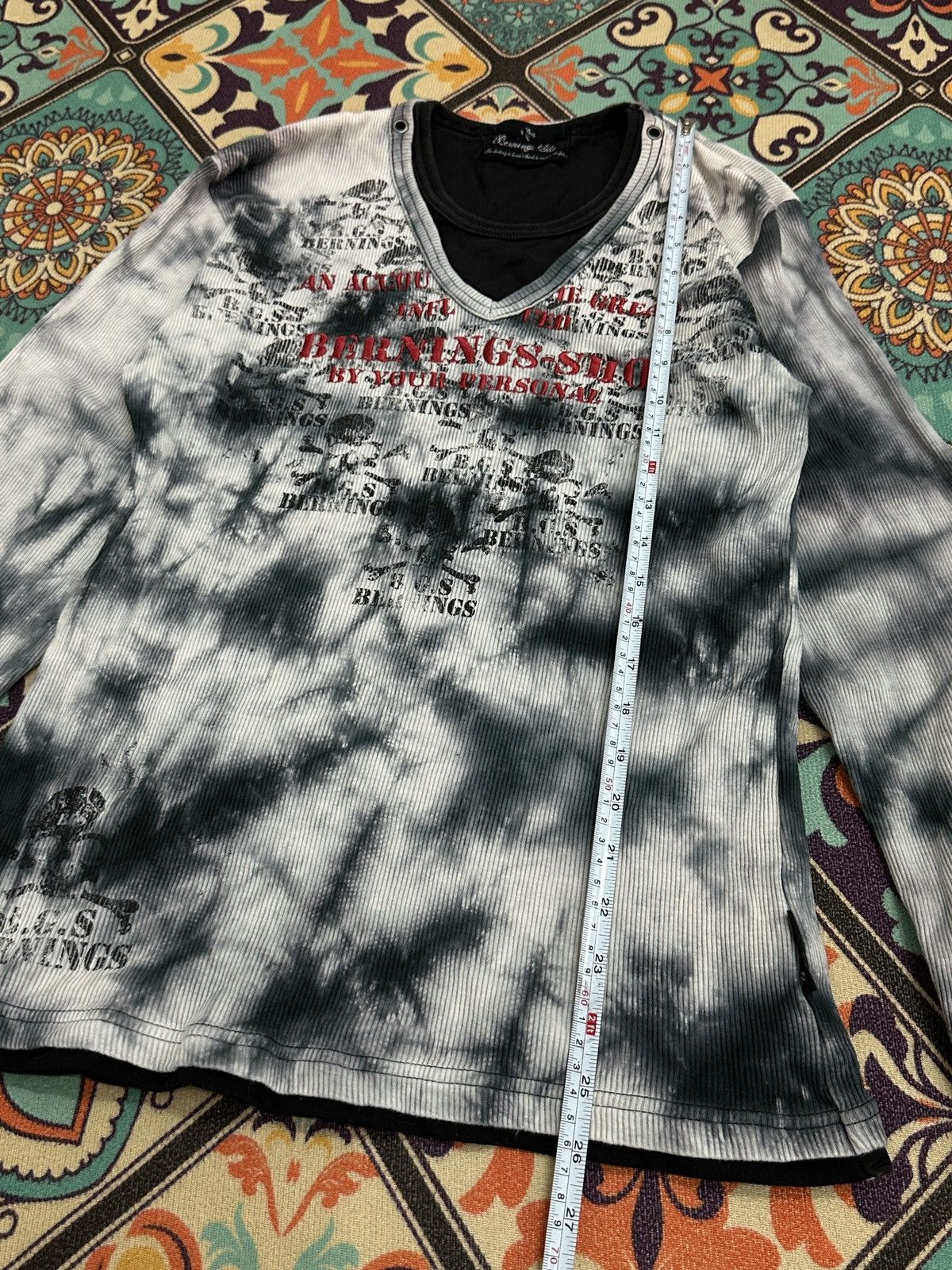 BERNINGS SHO Berning Sho Japan Poem Acid Wash L/S Shirt Size US M / EU 48-50 / 2 - 10 Thumbnail