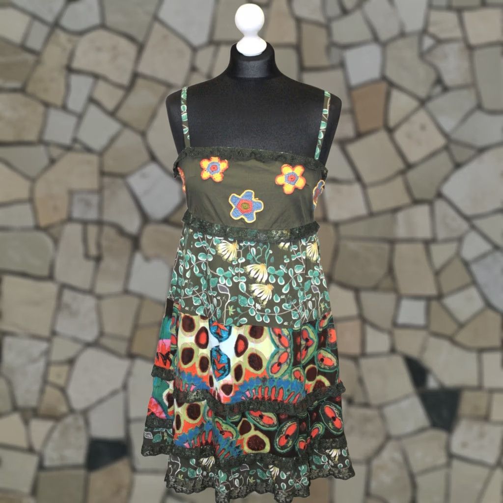 Desigual Desigual Dress Womens A-Line Size L Green Knee Length Desigual Womens Dress L Green Knee Length A-Line Dress Size L / US 10 / IT 46 - 1 Thumbnail