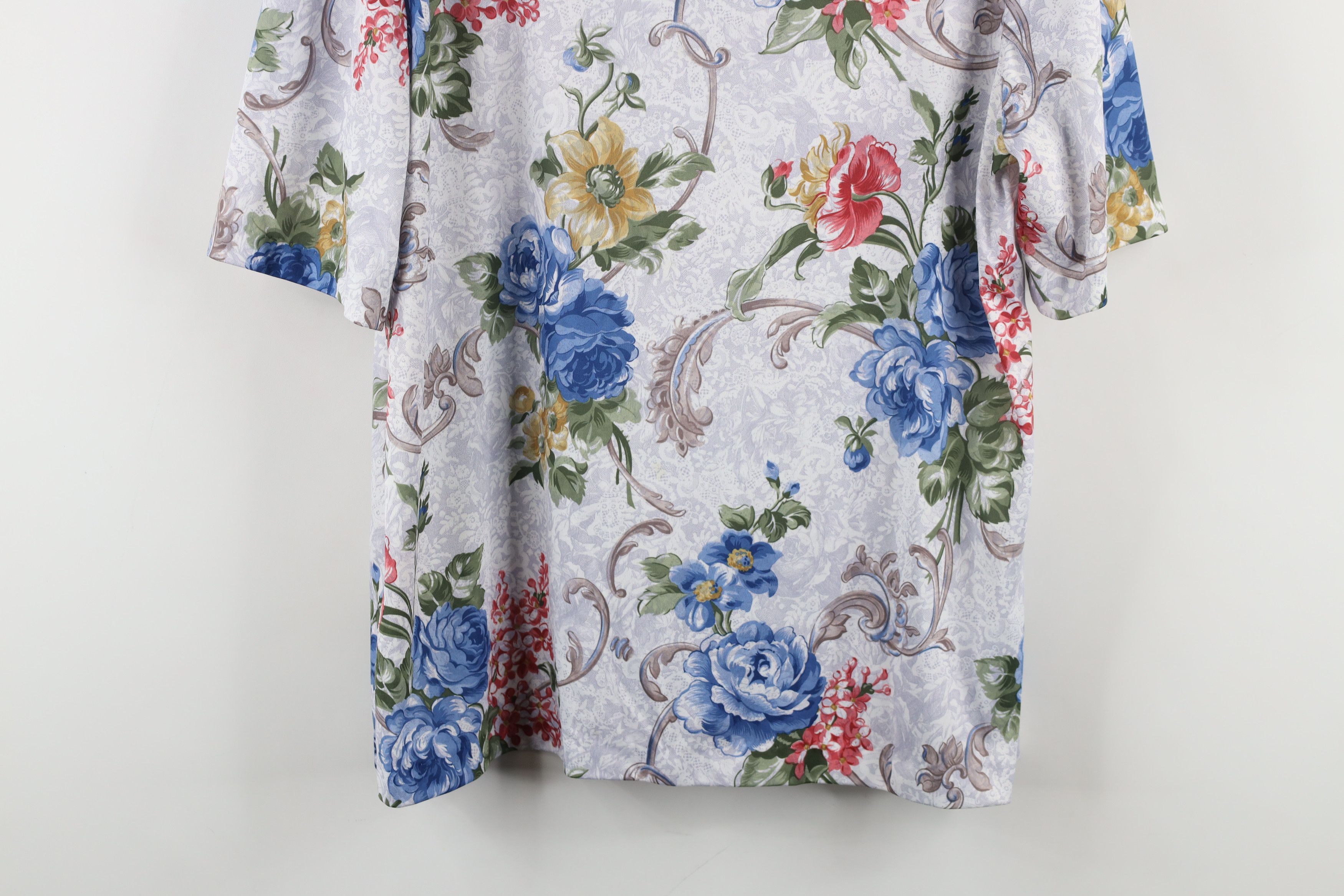 Vintage Vintage 90s Streetwear Ribbed Flower Knit Shirt Top USA Size L / US 10 / IT 46 - 3 Thumbnail