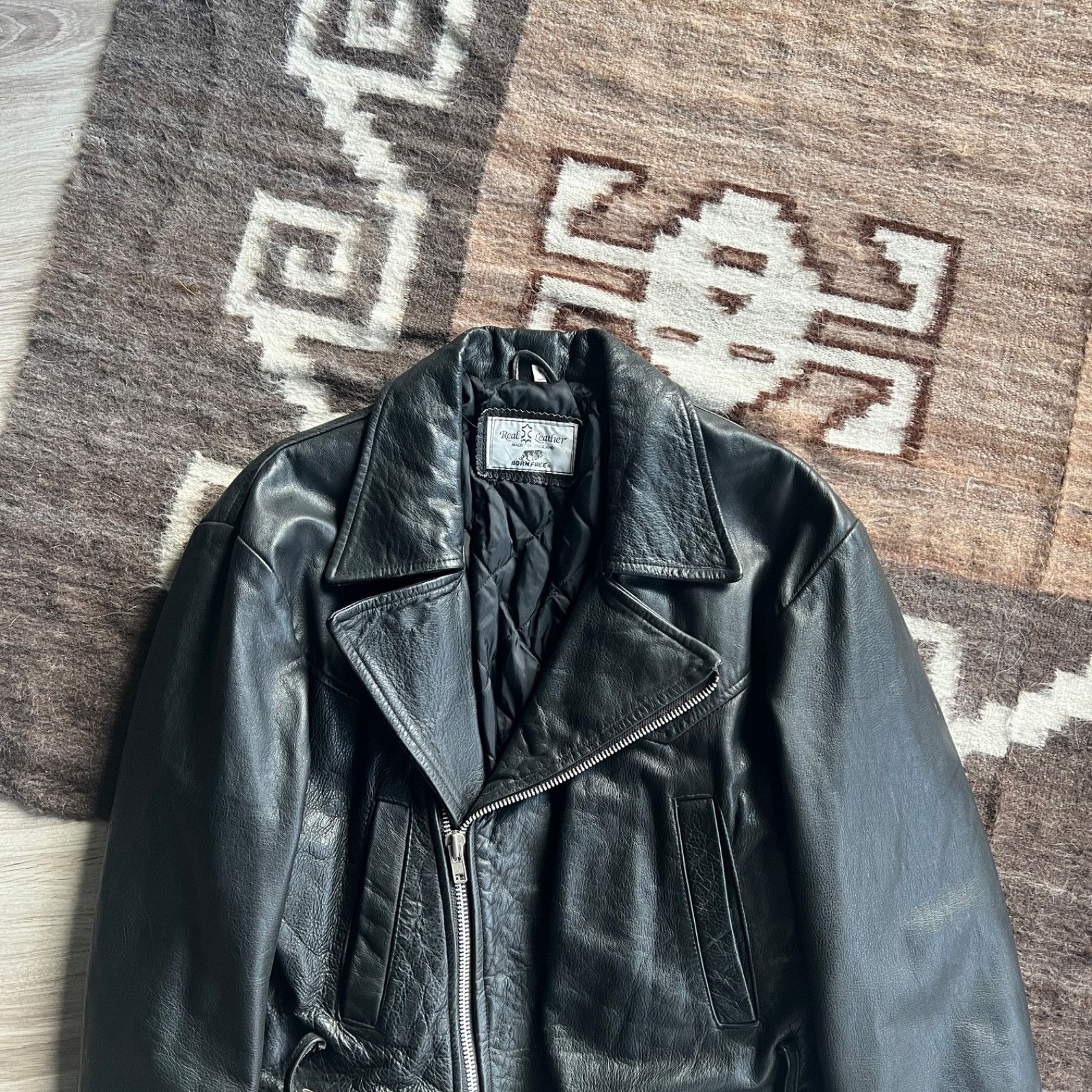 Leather Vintage Real Leather Made in England Biker Jacket 9706AC Size US S / EU 44-46 / 1 - 8 Thumbnail