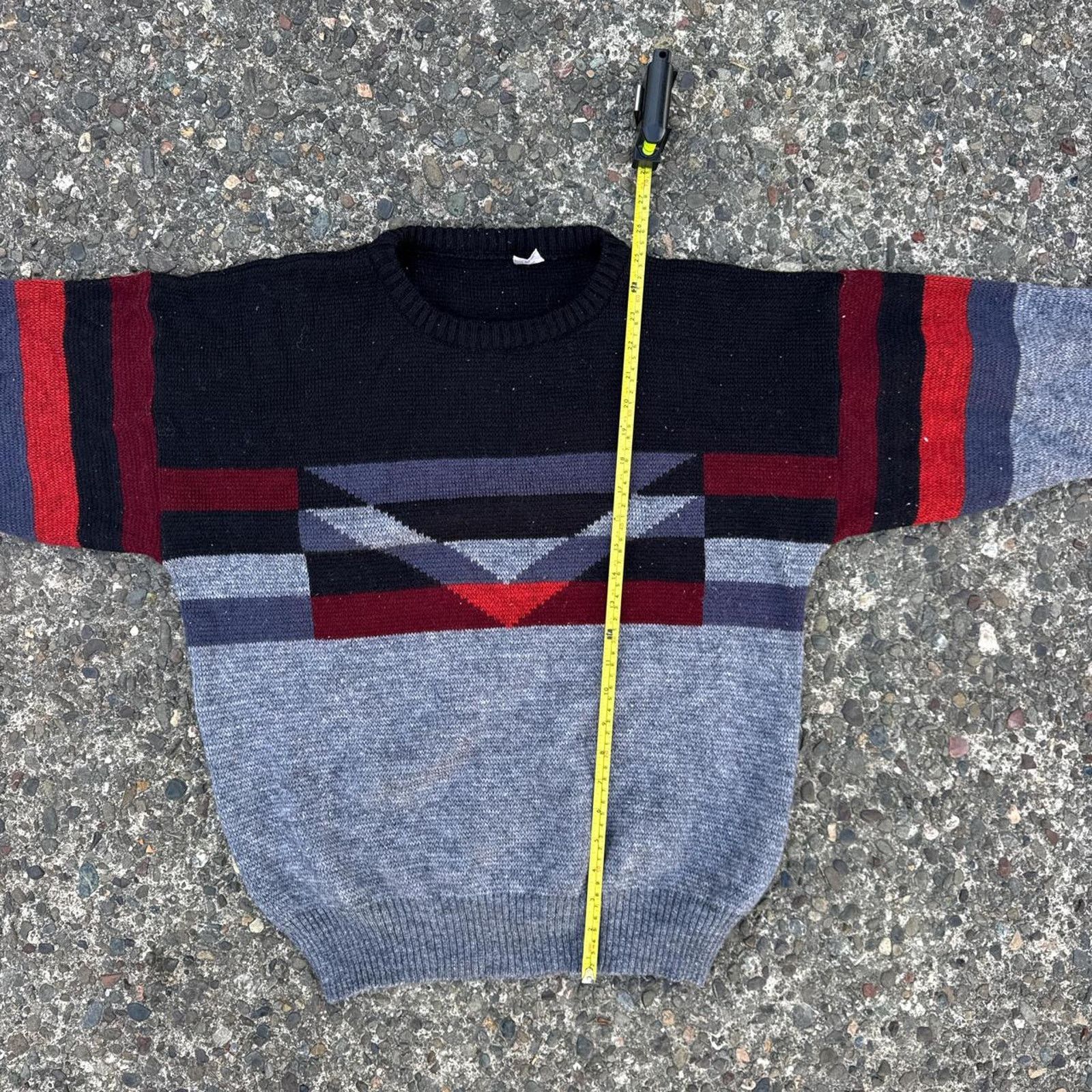 Vintage Vintage Italian Geometric Knit Sweater – Size XL Size US XL / EU 56 / 4 - 6 Thumbnail