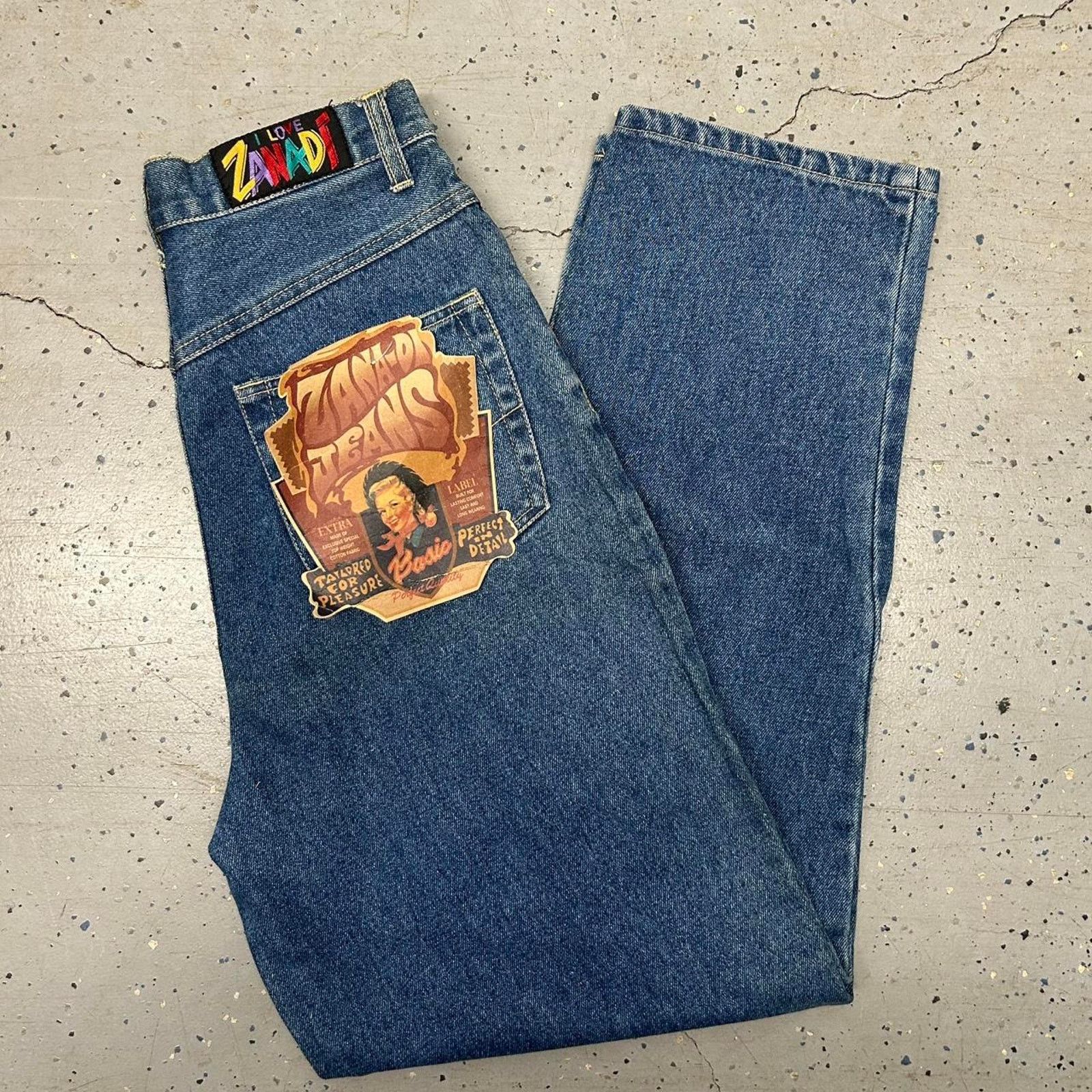Other Vtg multi coloured patchwork denim jeans Size 32" / US 10 / IT 46 - 3 Thumbnail