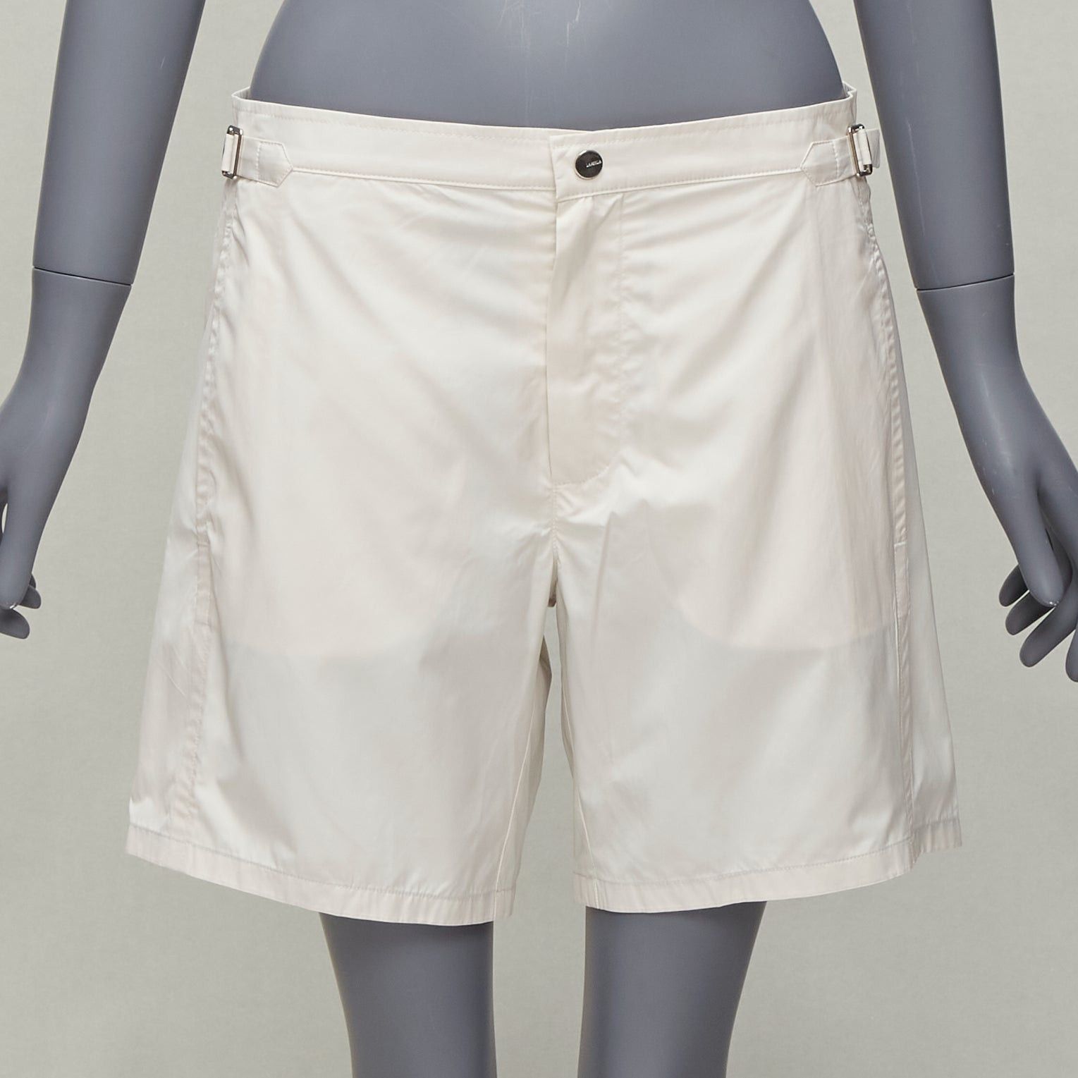 La Perla LA PERLA cream nylon silver buckle waist mesh lined safari shorts S Size 26" / US 2 / IT 38 - 1 Thumbnail