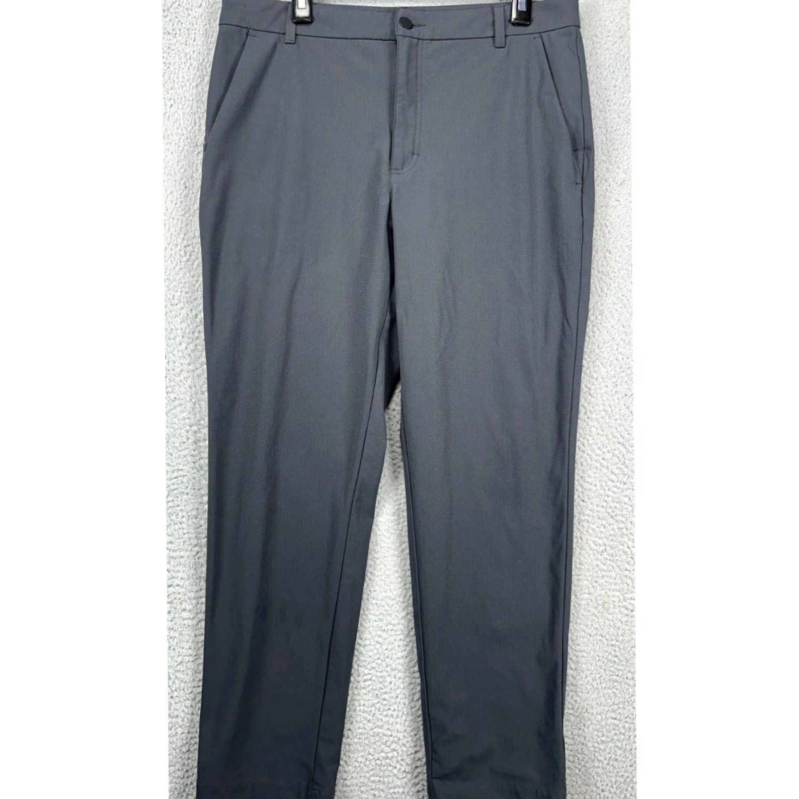 Vintage VRST Chino Pants Mens 35X32 Gray Flat Front Stretch Performance Tech Straight Size US 35 - 2 Thumbnail