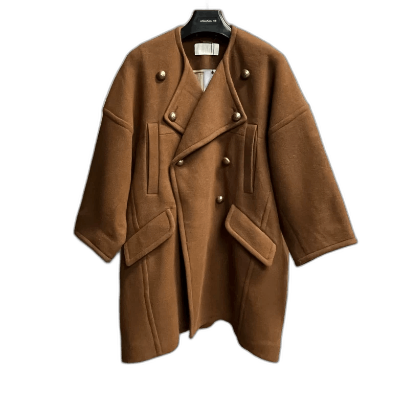 Chloe Brown Wool Double Breasted Coat for Women Size US S / EU 44-46 / 1 - 1 Thumbnail