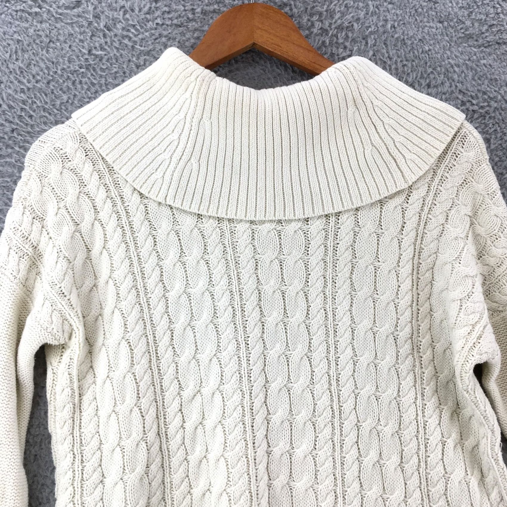 American Eagle Outfitters American Eagle Outfitters Sweater Womens Small Beige Cable Knit Cowl Neck Casual Fall Winter Knit Pullover Womens XS- Regular? Size S / US 4 / IT 40 - 7 Thumbnail