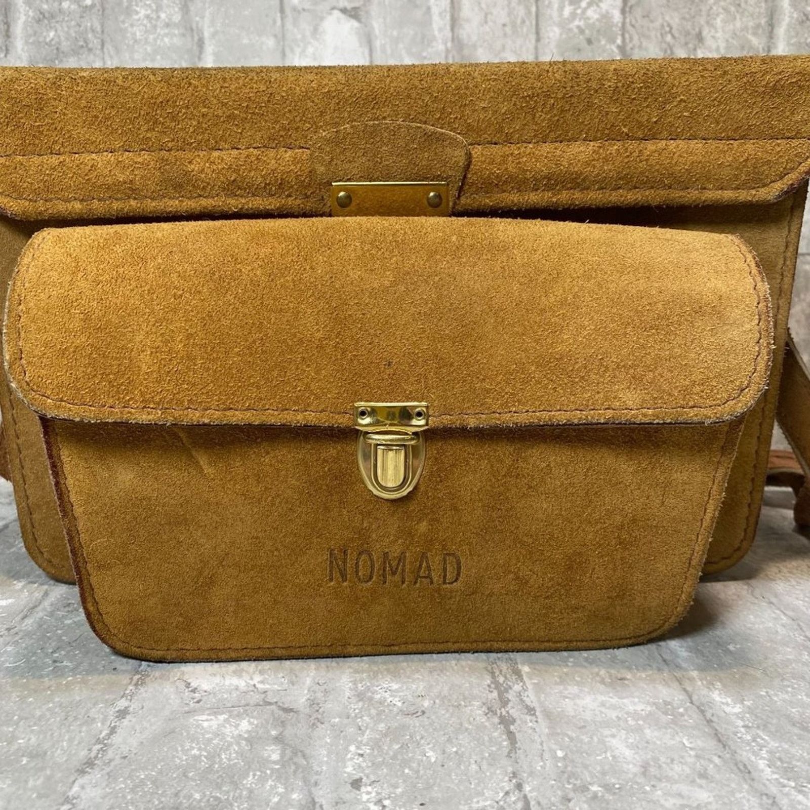 Nomad Vintage 1960's NOMAD Suede Leather Side Bag w/ Velvet Lining Size ONE SIZE - 2 Thumbnail