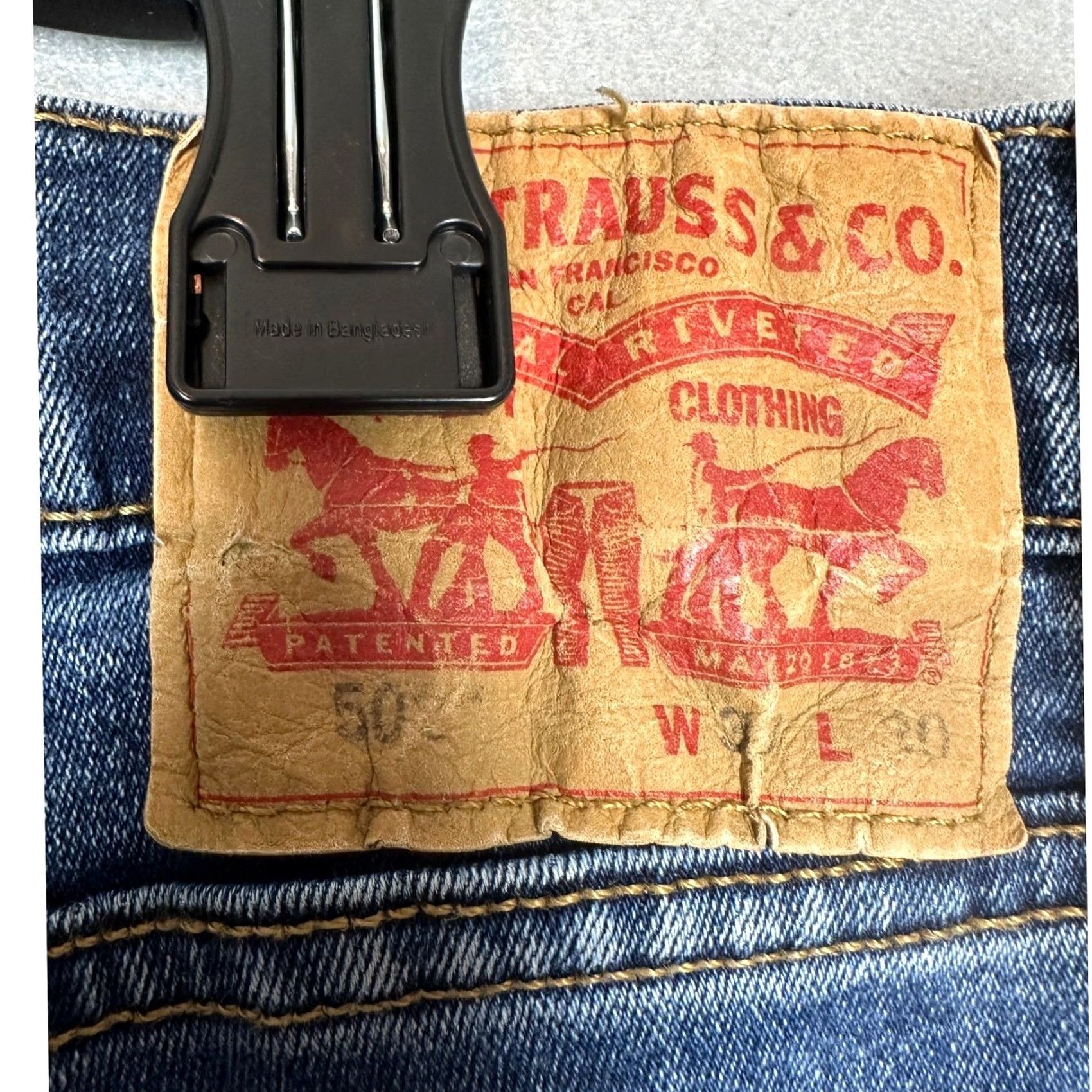 Levi's Levi's 503 Jeans Mens Straight Leg Stretch Blue Distressed Red Tab Denim 38X30 Size US 38 / EU 54 - 4 Thumbnail