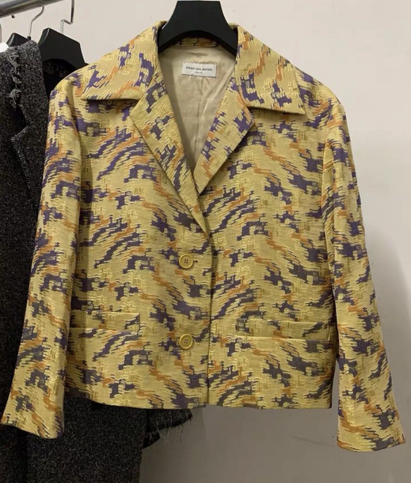 Dries Van Noten ジャカード シングルジャケット DRIES VAN NOTEN - Dries Van Noten 刺繍|ウール|ジャケット 34