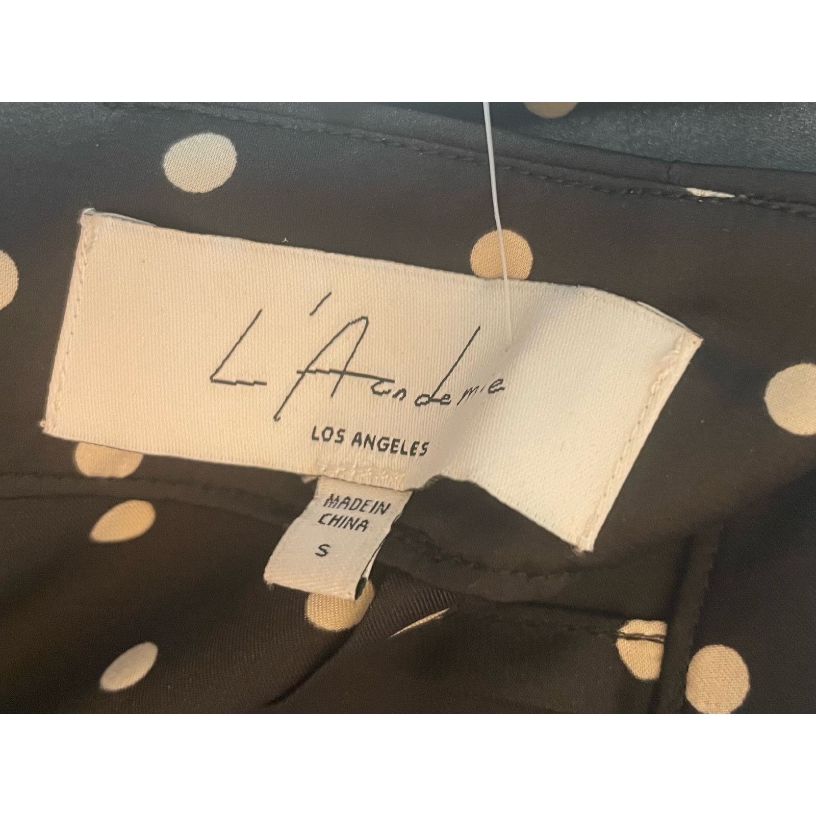 REVOLVE L’Academie X Revolve Womens Polka Dot Aiko Flare Satin Pant Size 26" / US 2 / IT 38 - 7 Thumbnail