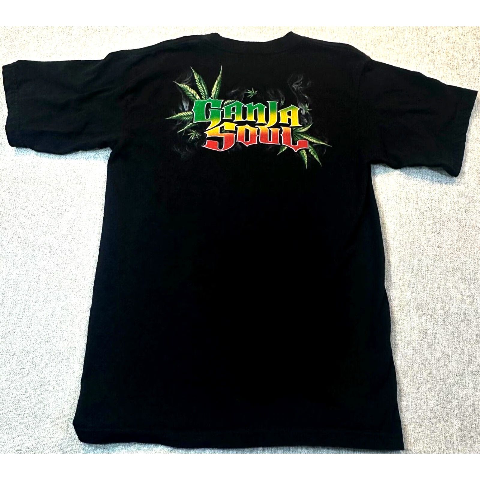 Vintage Ganja Soul Mens Medium Skeleton Dreads Guitarist Lion Rasta Marijuana Weed Tee Size US M / EU 48-50 / 2 - 7 Thumbnail