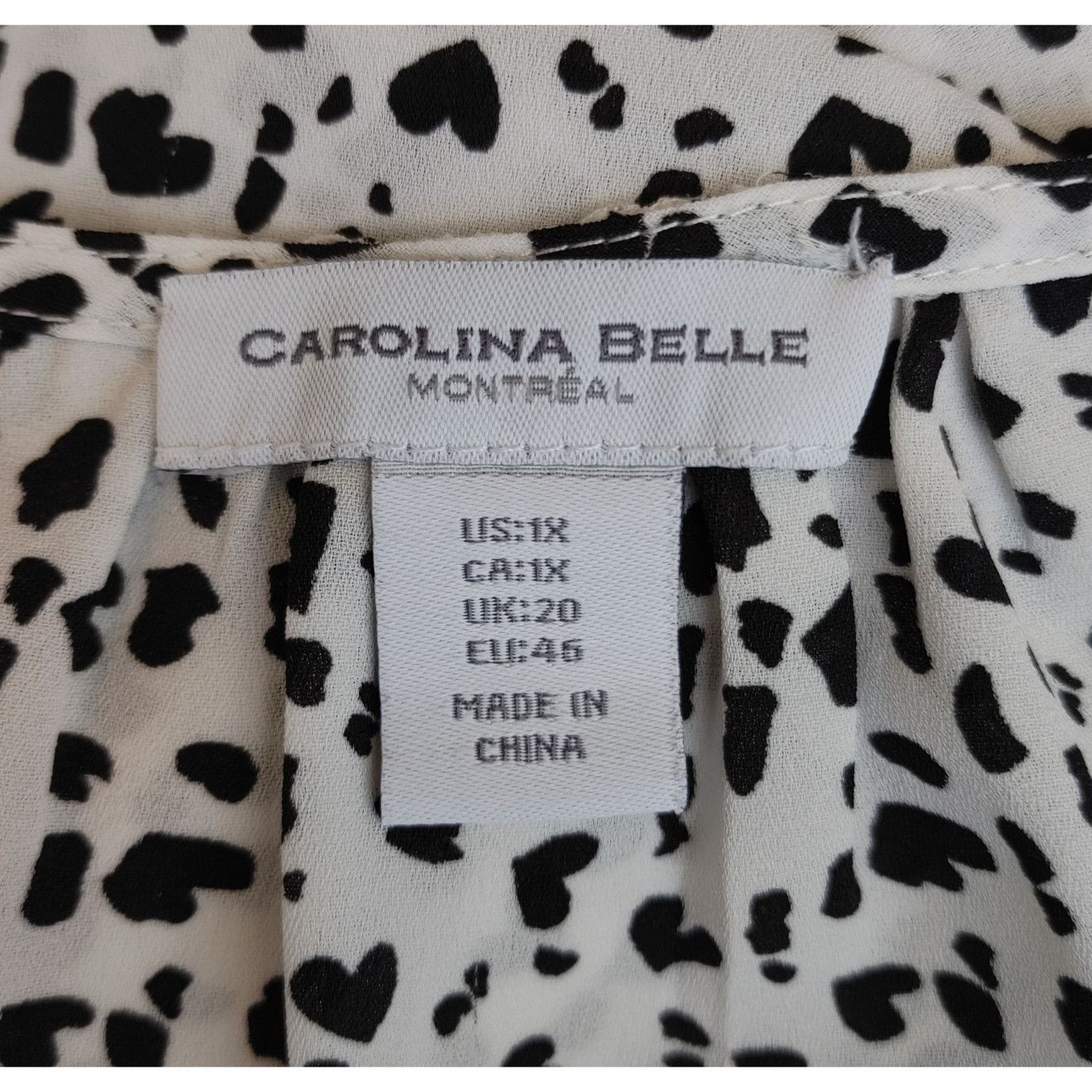 Other CAROLINA BELLE MONTREAL Womens 1X White Black Polka Dot Cow Size XL / US 12-14 / IT 48-50 - 3 Thumbnail