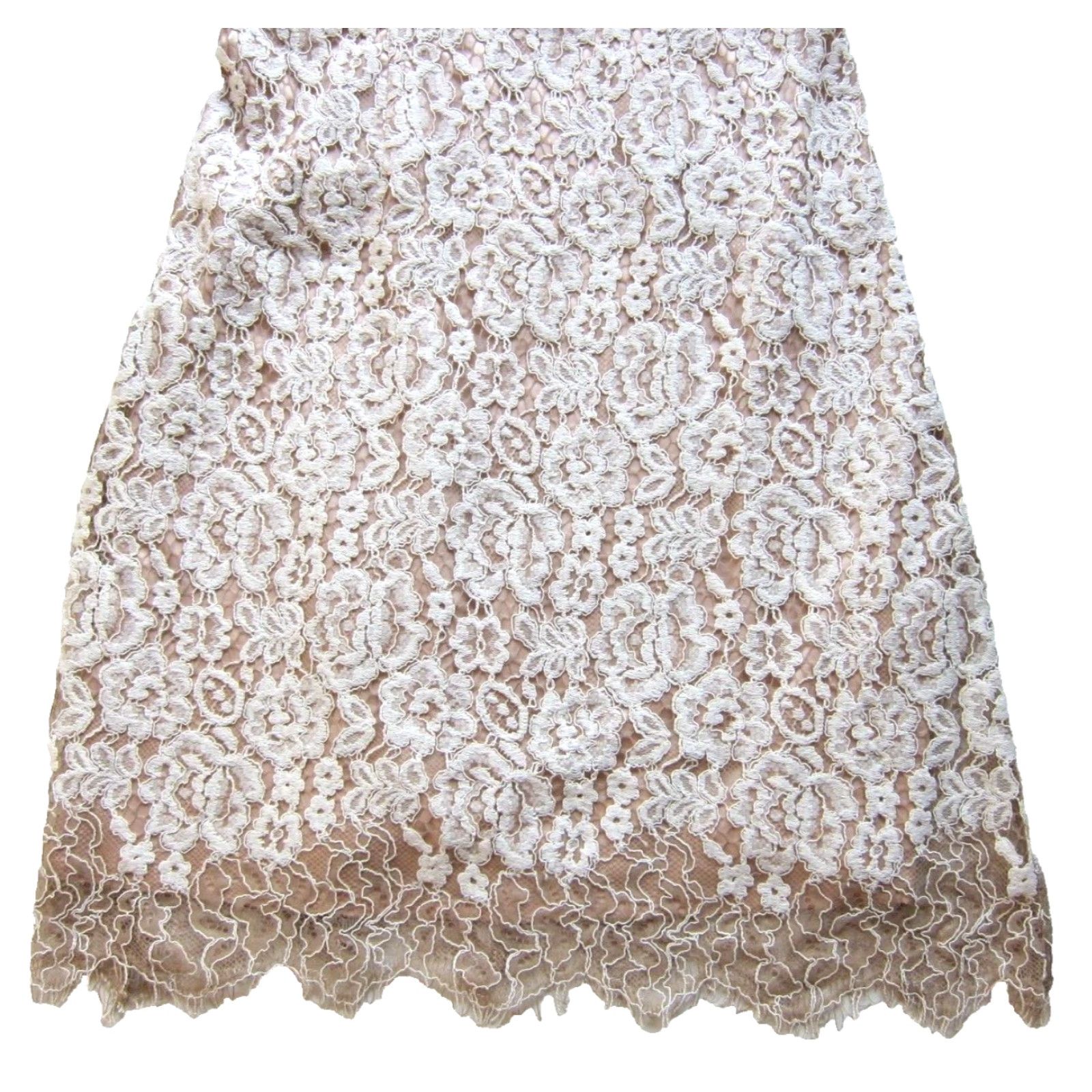 Vintage NWT Eliza J Nordstrom Soft Pink White Lace Spaghetti Strap Sheath Slip Dress 10 Size L / US 10 / IT 46 - 7 Thumbnail