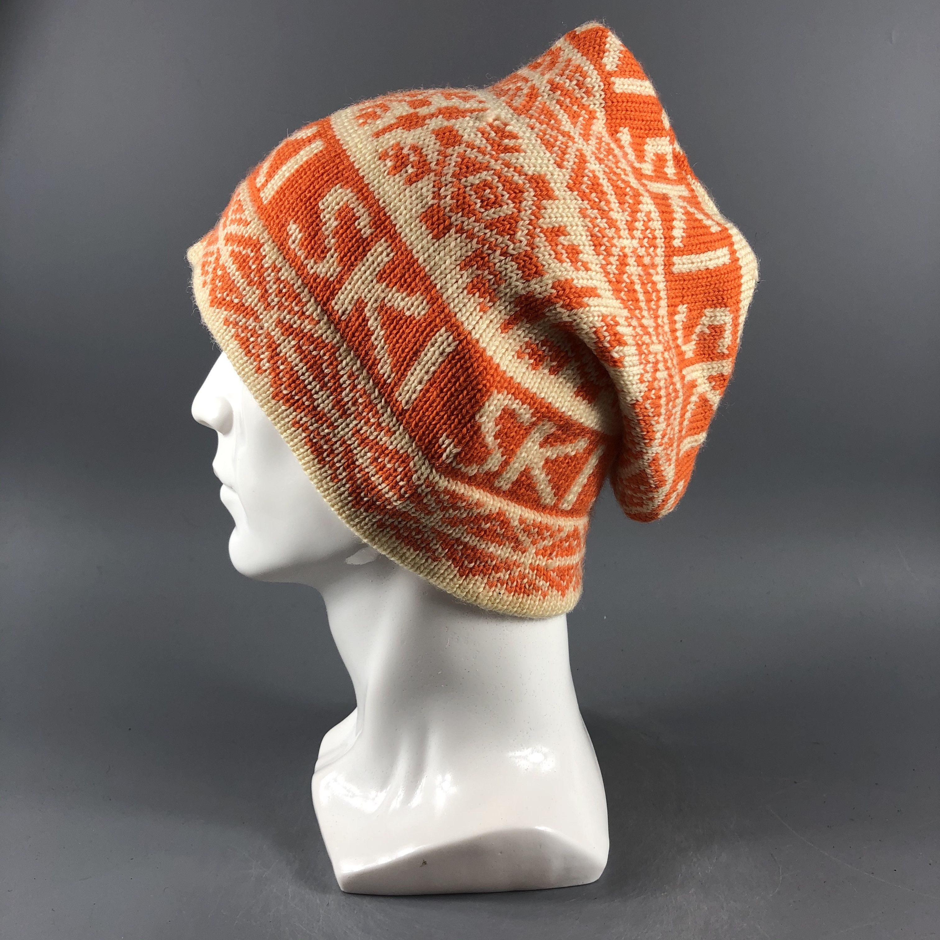 Vintage Ski Fair Isle Beanie Snow Hat Snow Cap -D377 Size ONE SIZE - 1 Thumbnail