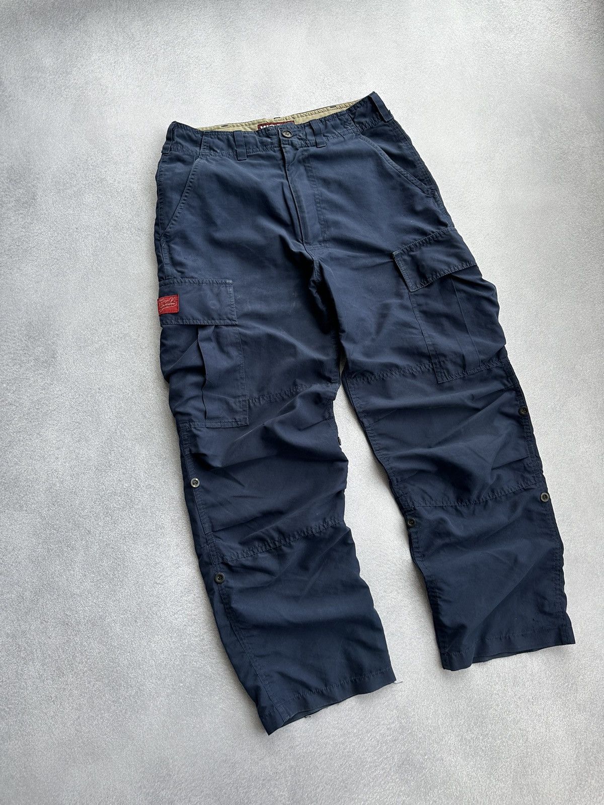 Vintage × World Industries Vintage World Industries 90sUSA Nylon Distressed Cargo Pants Size US 28 / EU 44 - 2 Thumbnail