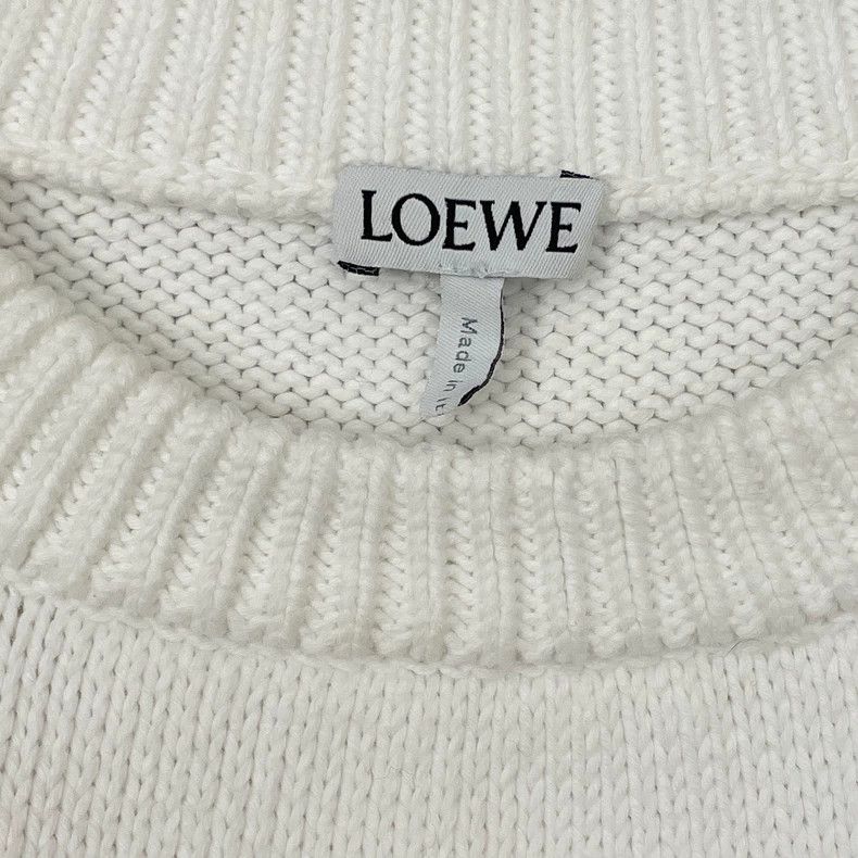 Loewe loewe White flocked colored logo round-neck knitted sweater Size US M / EU 48-50 / 2 - 5 Thumbnail