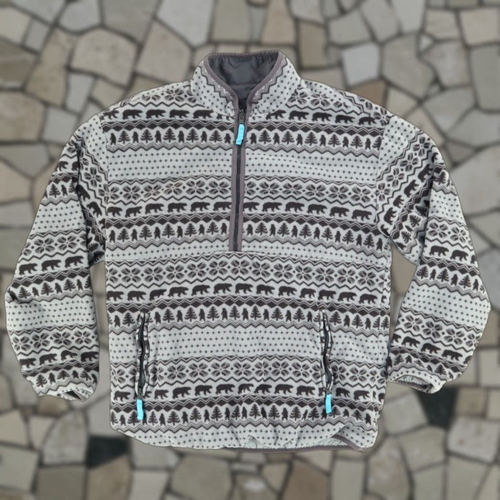 Chubbies Chubbies Reversible Fleece Fair Isle Colorblock Mock Sweatshirt Gray Men L Shirt Size US L / EU 52-54 / 3 - 1 Thumbnail