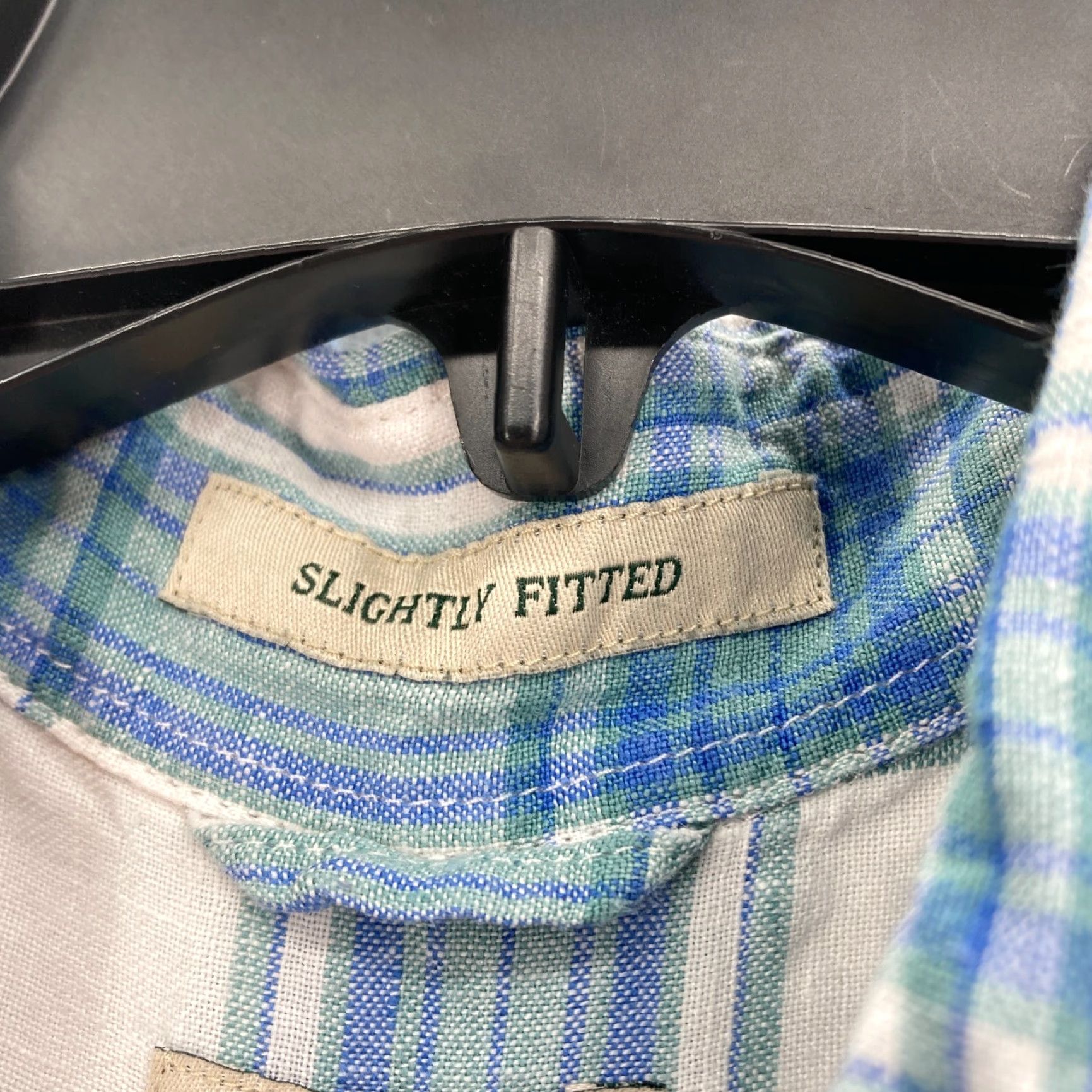 Vintage L.L. Bean Linen Button Up Short Sleeve Shirt Large Tall Blue Plaid Camp Hiking Men Shirts Size US L / EU 52-54 / 3 - 6 Thumbnail