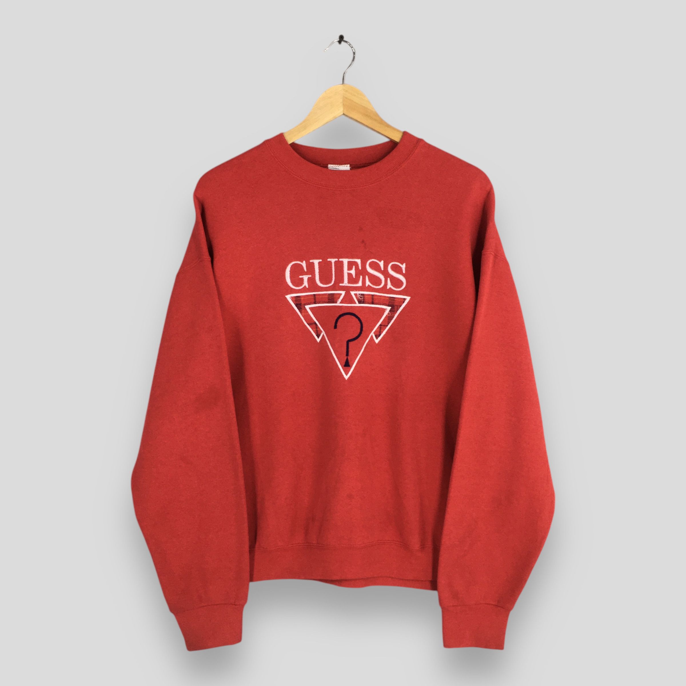 Guess × Vintage Vintage 90's Guess Jeans Red Sweatshirt Large Size US L / EU 52-54 / 3 - 1 Thumbnail