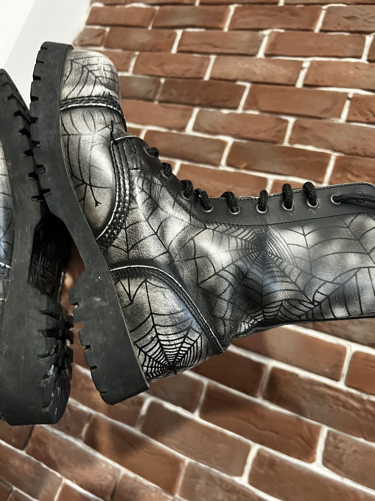 Seditionaries Rare Avant Garde High Top Platform Spider Web Boots Y2K Goth Size US 7 / IT 37 - 12 Thumbnail