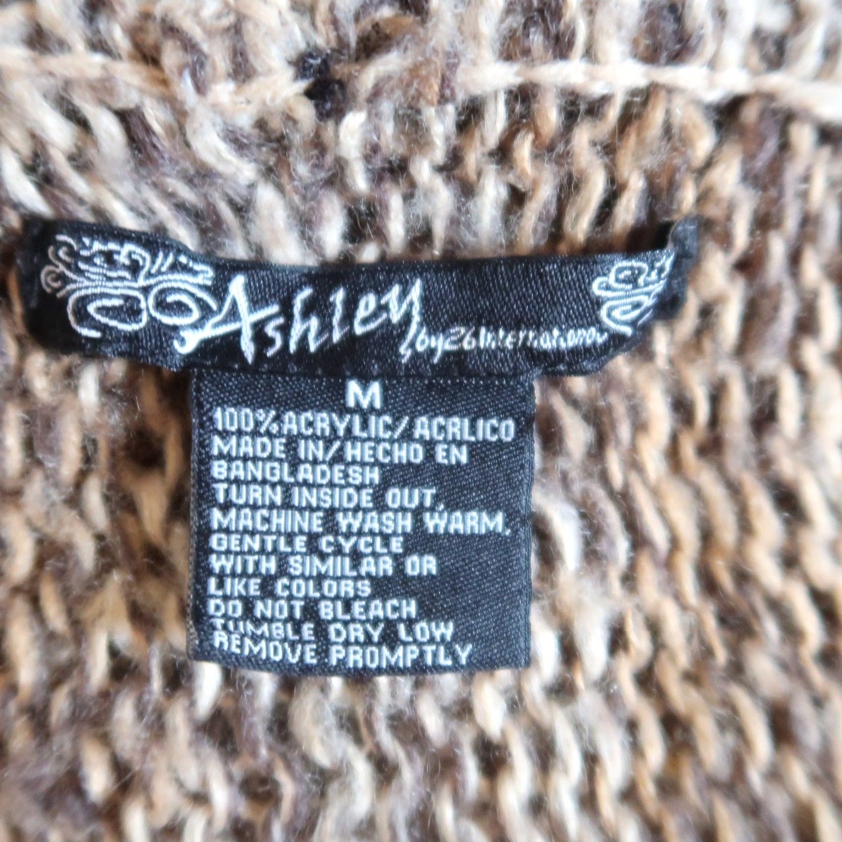 Vintage Ashley 26 International Cardigan Sweater Hoodie Stripe Knit Drape Front Brown Tan M Women Long Sleeve Bohemian Skeet? Size M / US 6-8 / IT 42-44 - 5 Thumbnail