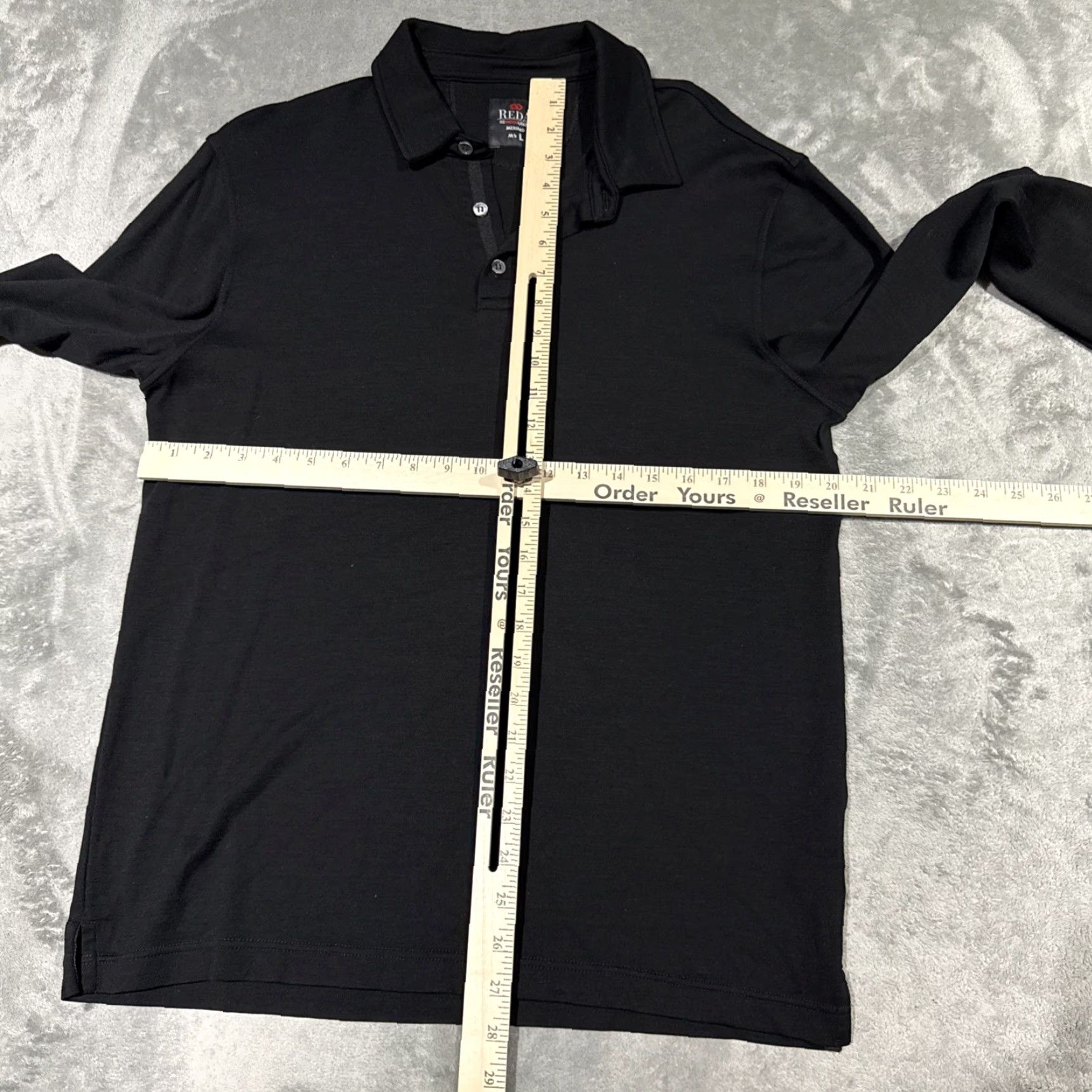 Vintage rewoolution Polo Shirt Men Large Black 100% Merino Wool Long Sleeve Rugby Moisture Wicking Size US L / EU 52-54 / 3 - 4 Thumbnail
