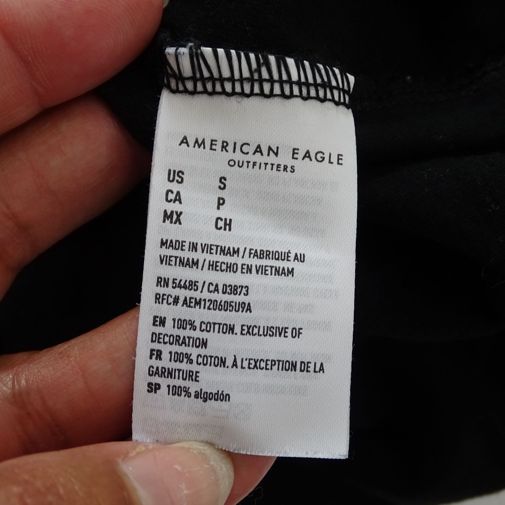 American Eagle Outfitters American Eagle Outfitters Black TShirt Super Soft Standard F Size US S / EU 44-46 / 1 - 5 Thumbnail