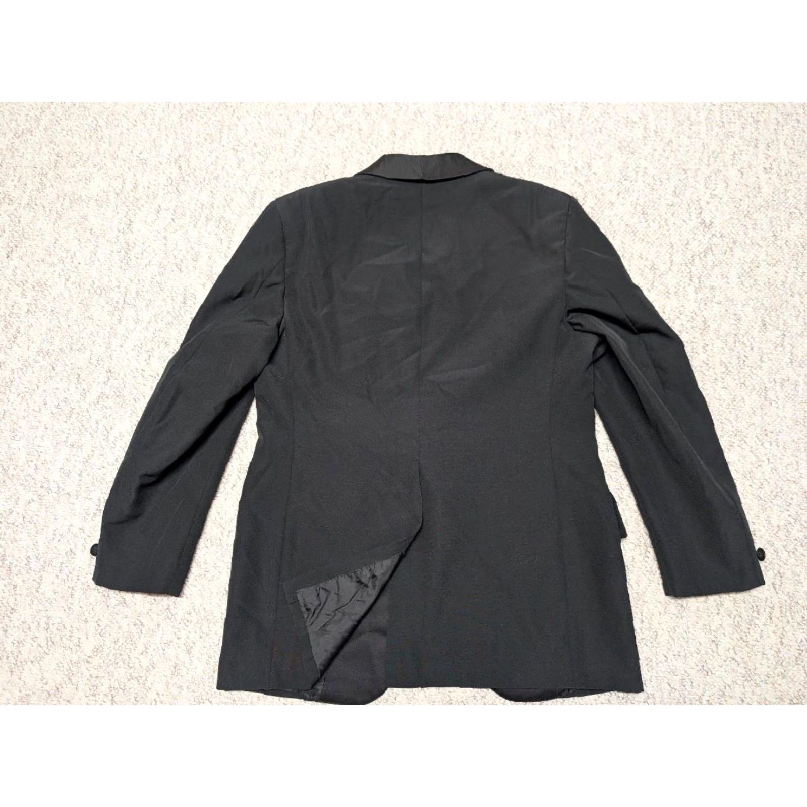 Vintage VINTAGE USA made TUXEDO SHAWL Tuxedo Jacket Blazer 40R Black Wool Mens Vintage 70s US-made Shawl Lapel One-Button Size 40R - 5 Thumbnail