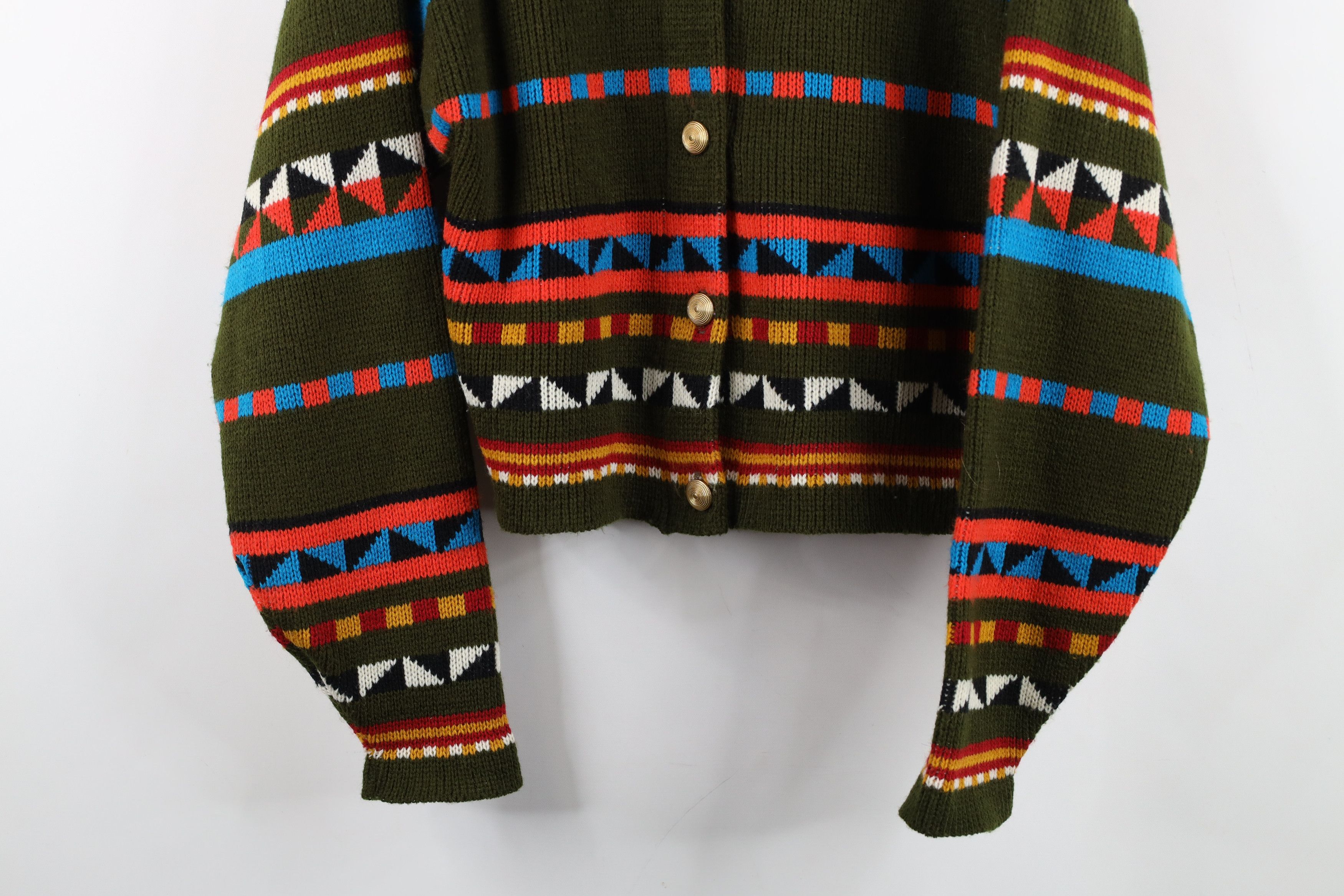 Vintage Vintage 80s Streetwear Geometric Knit Cardigan Sweater USA Size M / US 6-8 / IT 42-44 - 3 Thumbnail