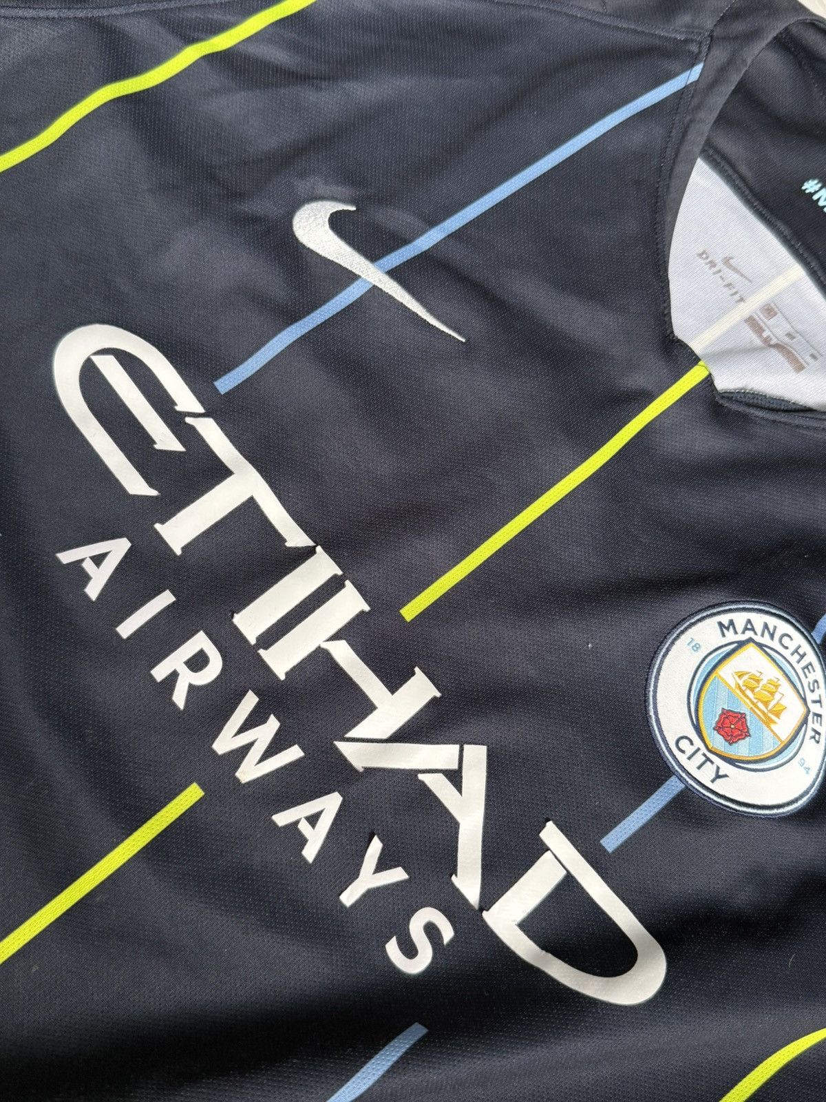 Nike × Other Manchester City 2018 2019 kit soccer jersey Nike away shirt Size US XL / EU 56 / 4 - 3 Thumbnail