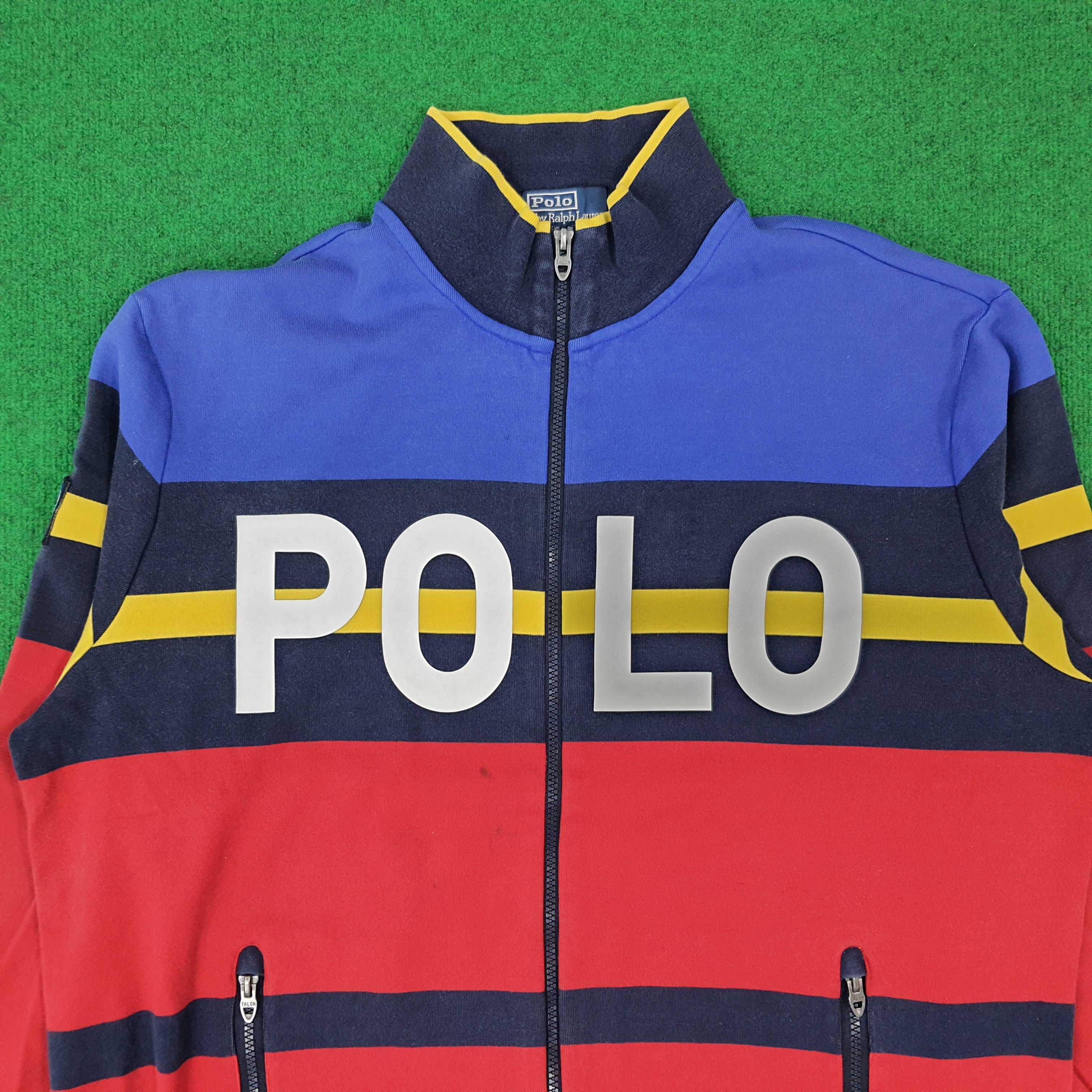 Polo Ralph Lauren Vintage Polo by Ralph Lauren Full Zip Stripe Sweater C269N3 Size US XL / EU 56 / 4 - 2 Thumbnail