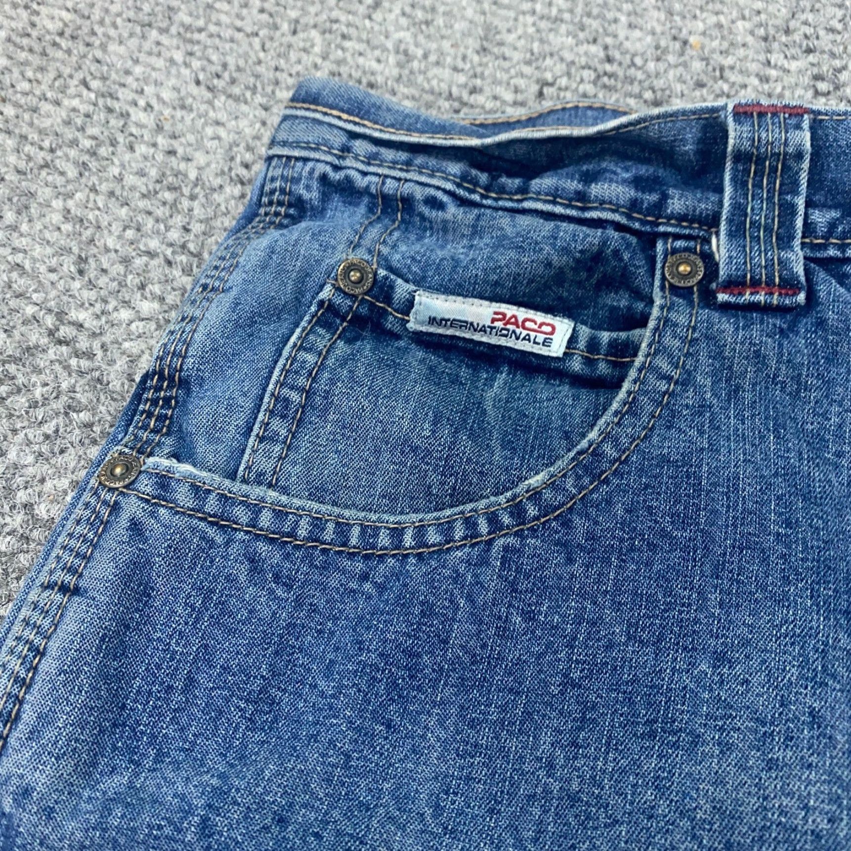 Vintage VINTAGE Paco Jeans Mens Jeans 40x32 Blue Carpenter Baggy Loose Skater Grunge Y2K Men's 40 Regular Inseam 31" Cotton Denim Retro 90s Mens Size US 40 / EU 56 - 4 Thumbnail