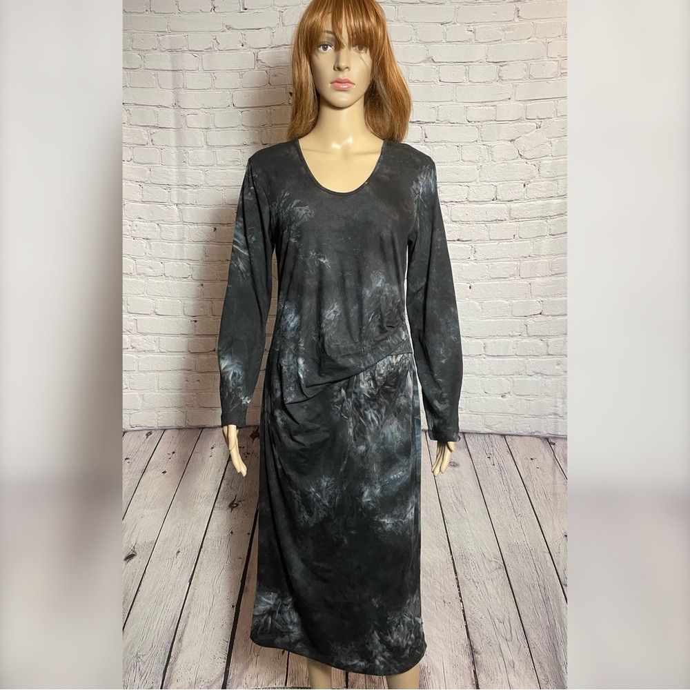 Other NWT New $96 FRAICHE BY J Tie Dye Pleat Long Sleeve Midi Dre Size L / US 10 / IT 46 - 3 Thumbnail