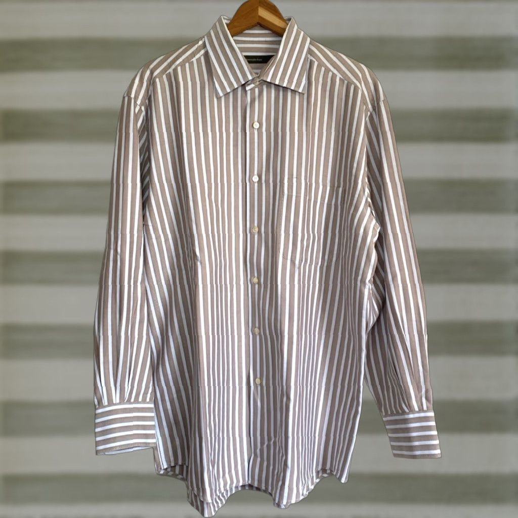 Ermenegildo Zegna VINTAGE Ermenegildo Zegna Button-Up Shirt Stripes XL Mens Size US XL / EU 56 / 4 - 1 Thumbnail