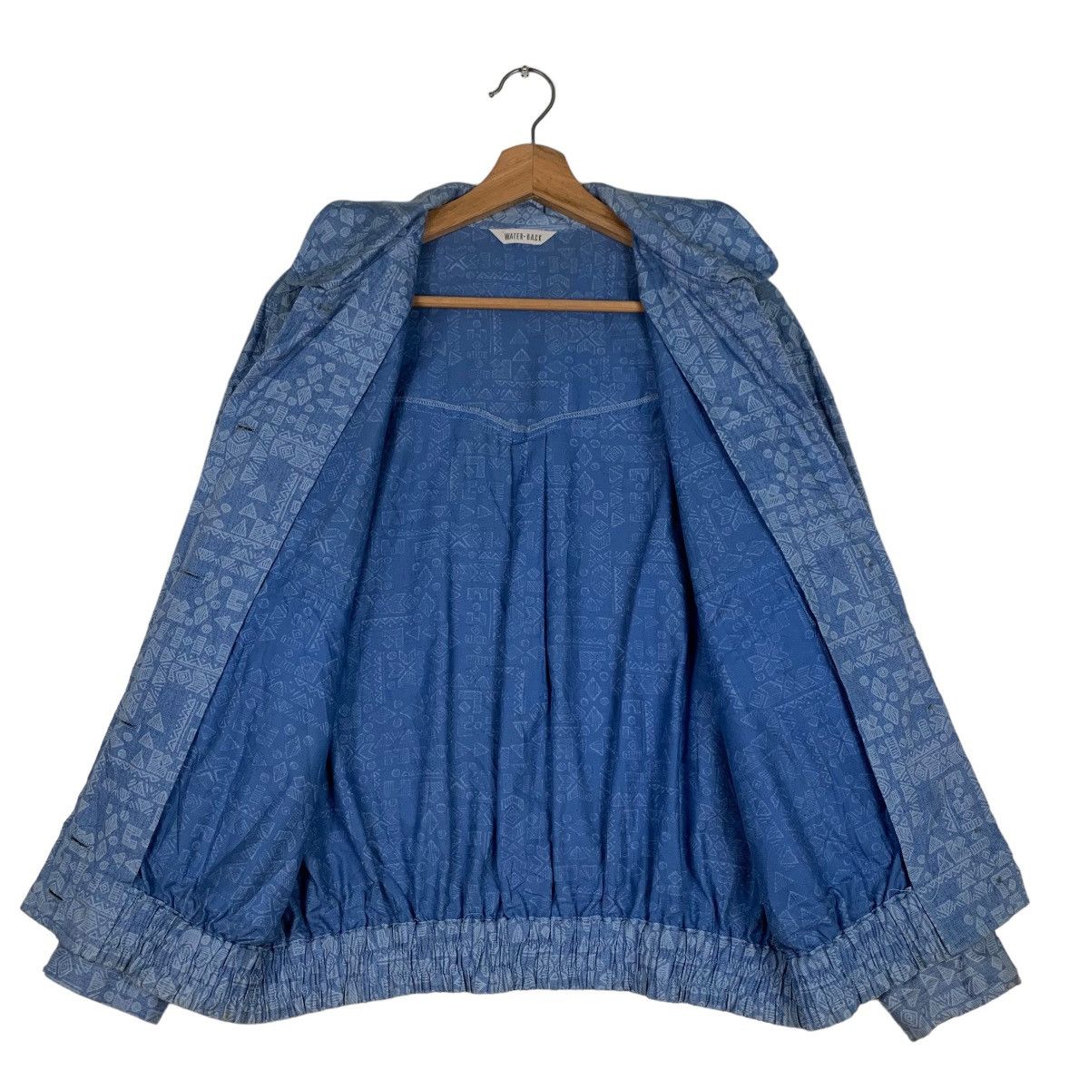 Japanese Brand WATER BACK Motif Design Blue Bomber Jacket #0889-C40 Size M / US 6-8 / IT 42-44 - 9 Thumbnail