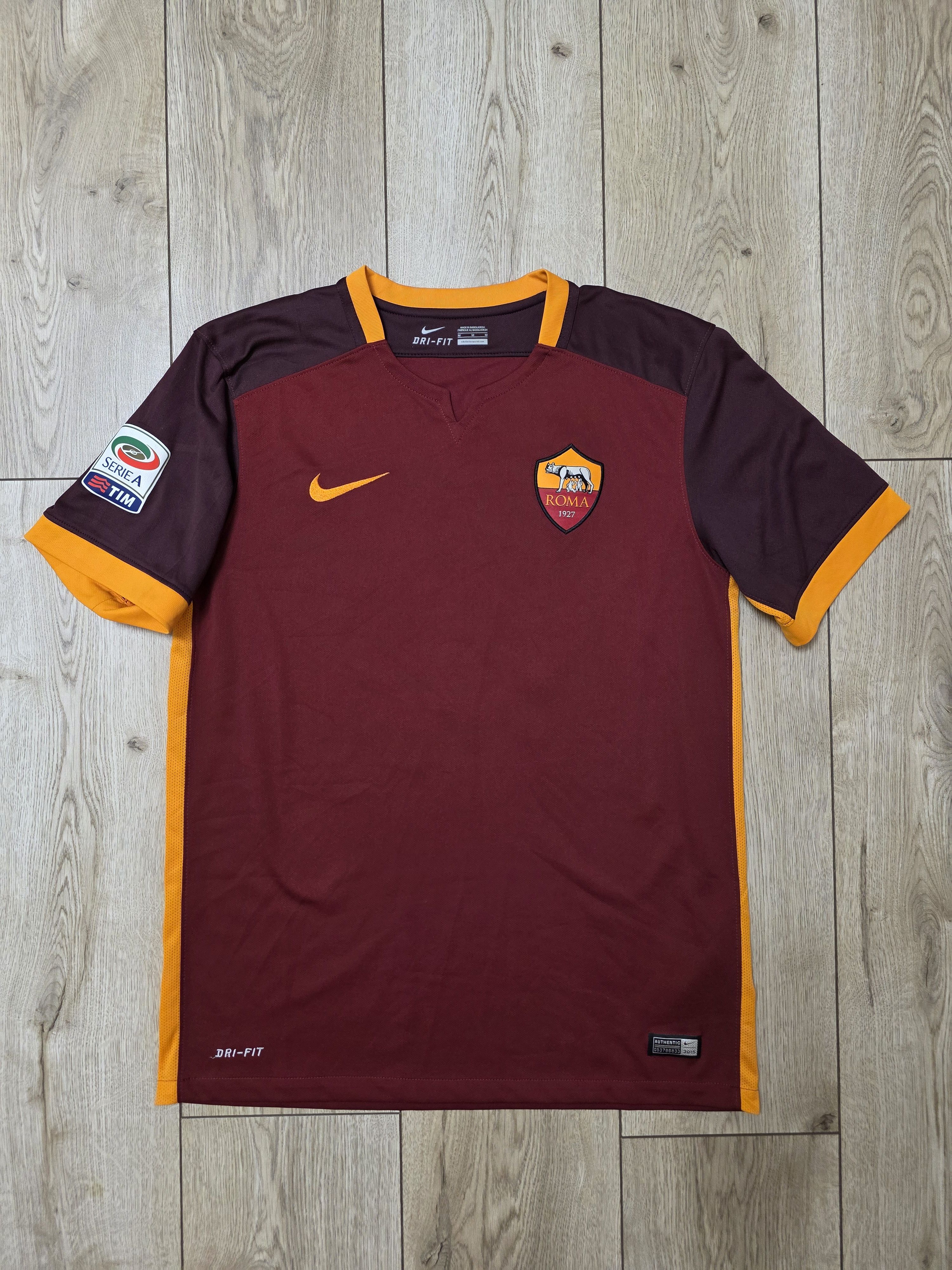 Nike AS ROMA 2015 2016 TOTTI HOME FOOTBALL SHIRT SOCCER JERSEY Size US M / EU 48-50 / 2 - 2 Thumbnail