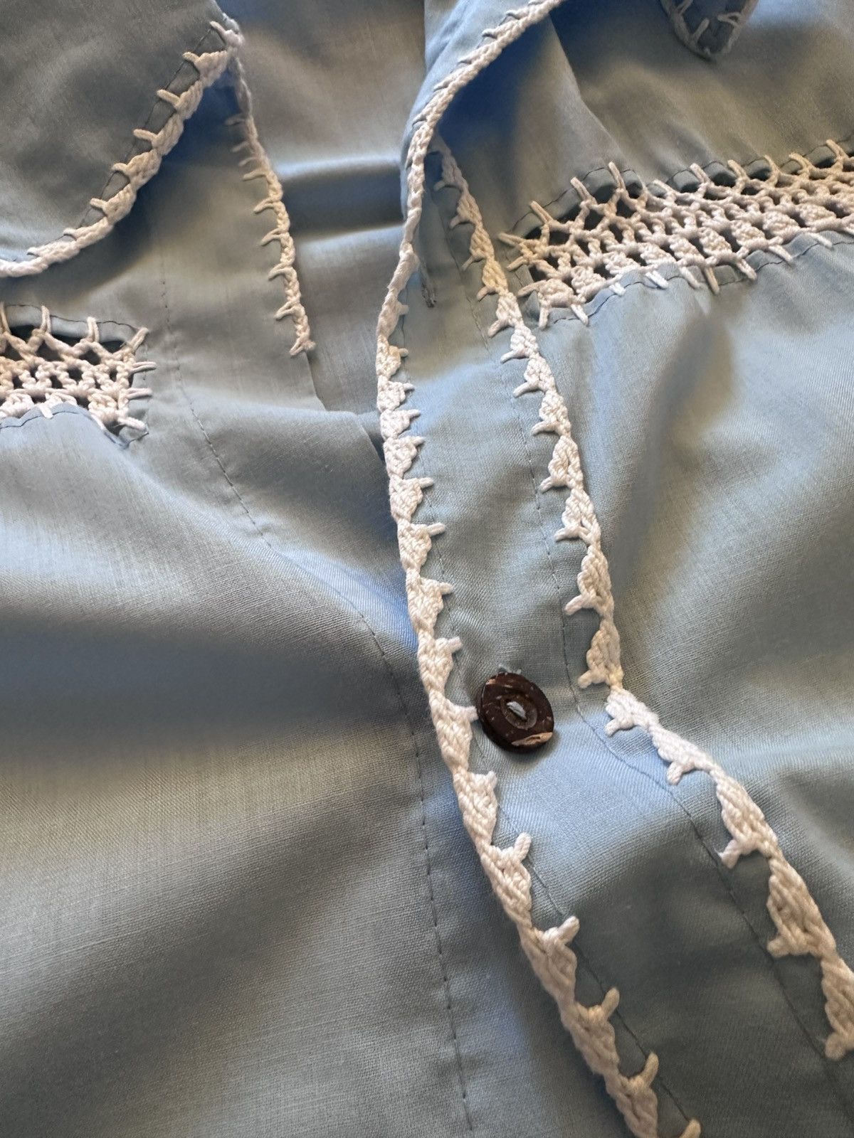 Other Sky-Blue Handcrafted Crochet Insert Shirt Size US M / EU 48-50 / 2 - 4 Thumbnail