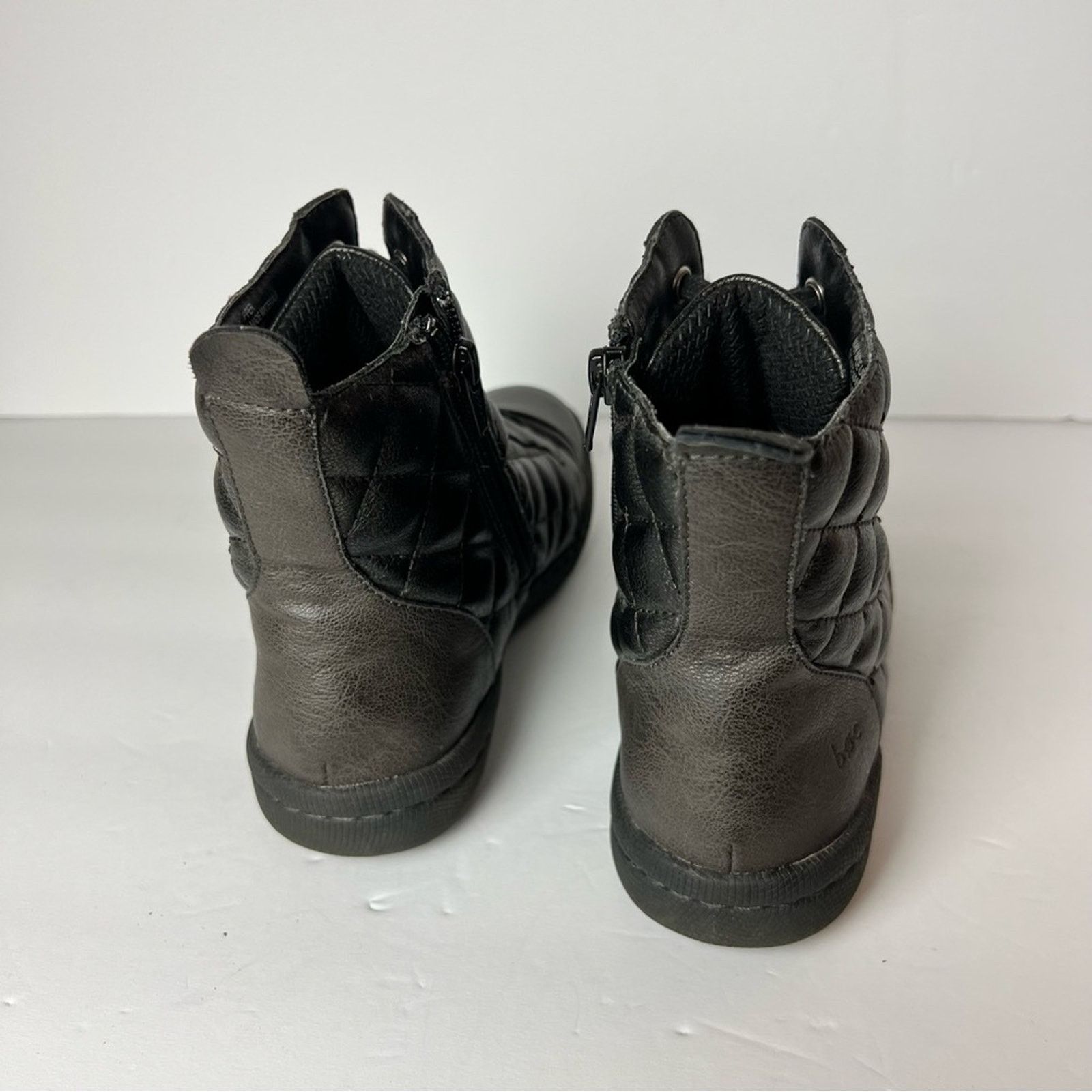 Boc Boc Leather Grey Leather Quilted Side Zip Booties Women 6M Size US 6 / IT 36 - 11 Thumbnail