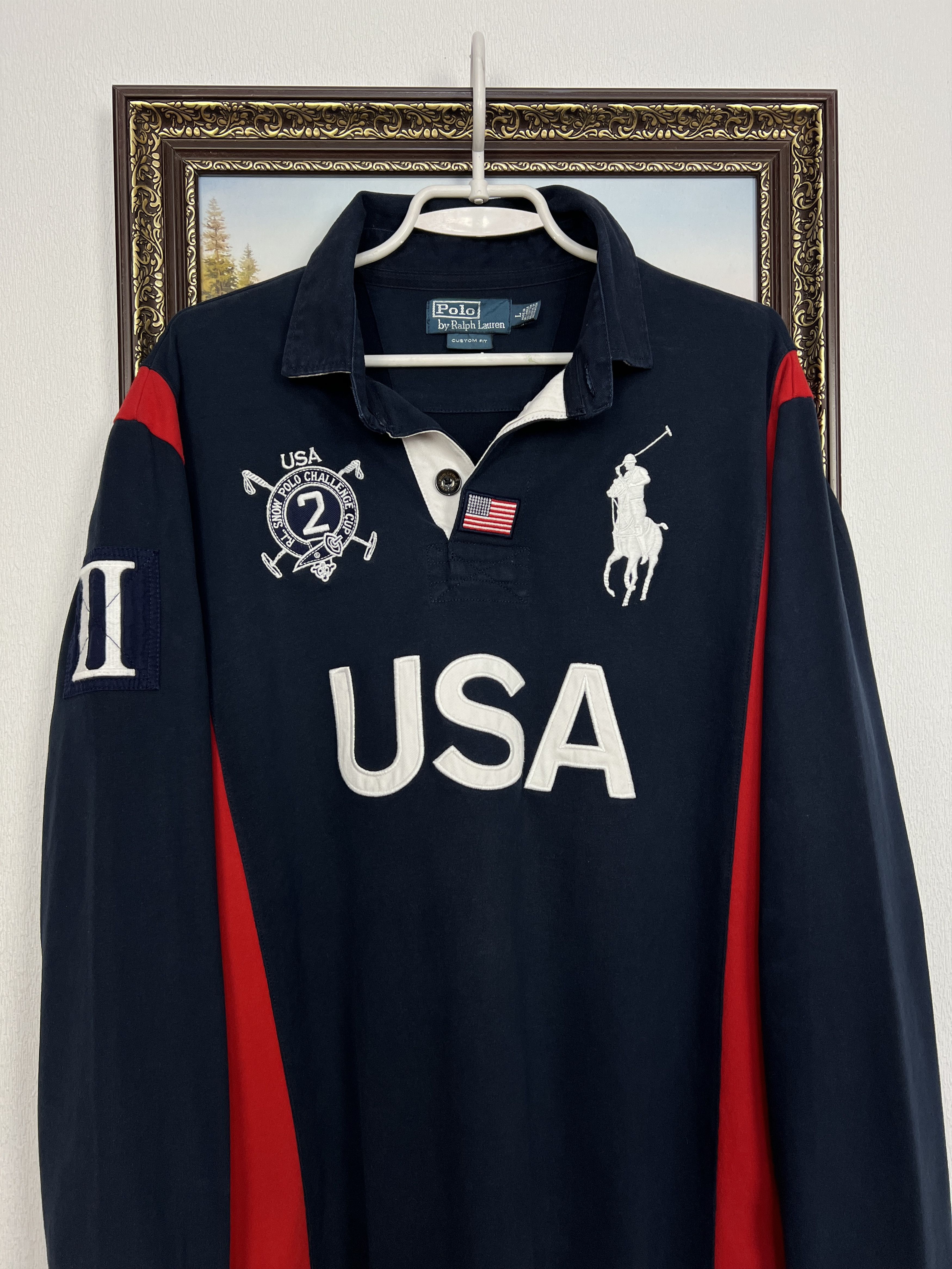 Polo Ralph Lauren Vintage USA Snow Polo Challenge Cup Rugby Long Sleeve Size US L / EU 52-54 / 3 - 2 Thumbnail