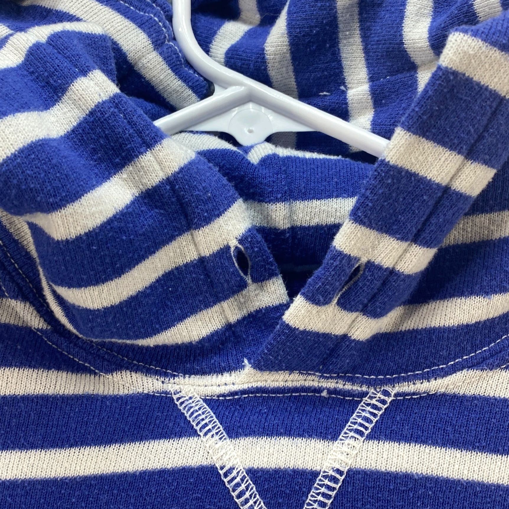 Polo Ralph Lauren VINTAGE Polo Ralph Lauren Blue White Hoodie Sweatshirt Pullover Pockets Mens M Size US M / EU 48-50 / 2 - 3 Thumbnail