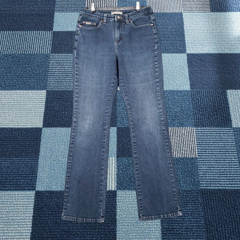 Lee Lee Jeans Women's 8 Long Blue Dark Wash Denim Bootcut Stretch Mid Rise Regular 5-Pocket Mens? Womens Size 30" / US 8 / IT 44 - 1 Thumbnail
