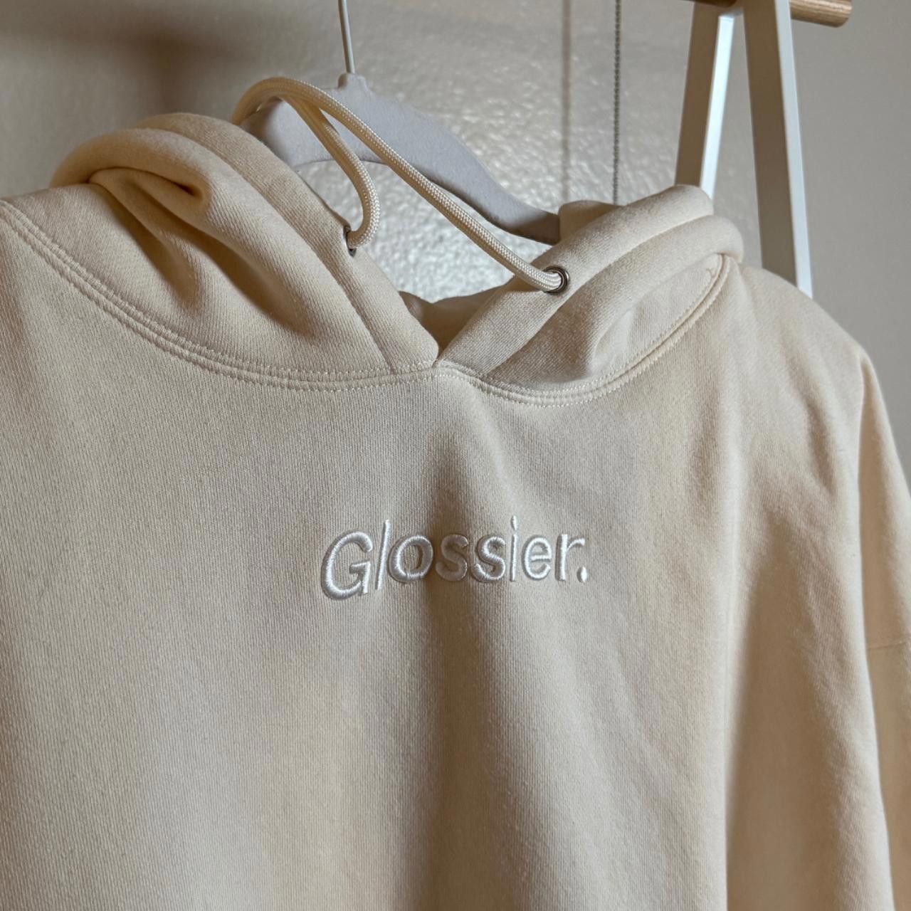 Designer cream GLOSSIER hoodie Size XL / US 12-14 / IT 48-50 - 3 Thumbnail
